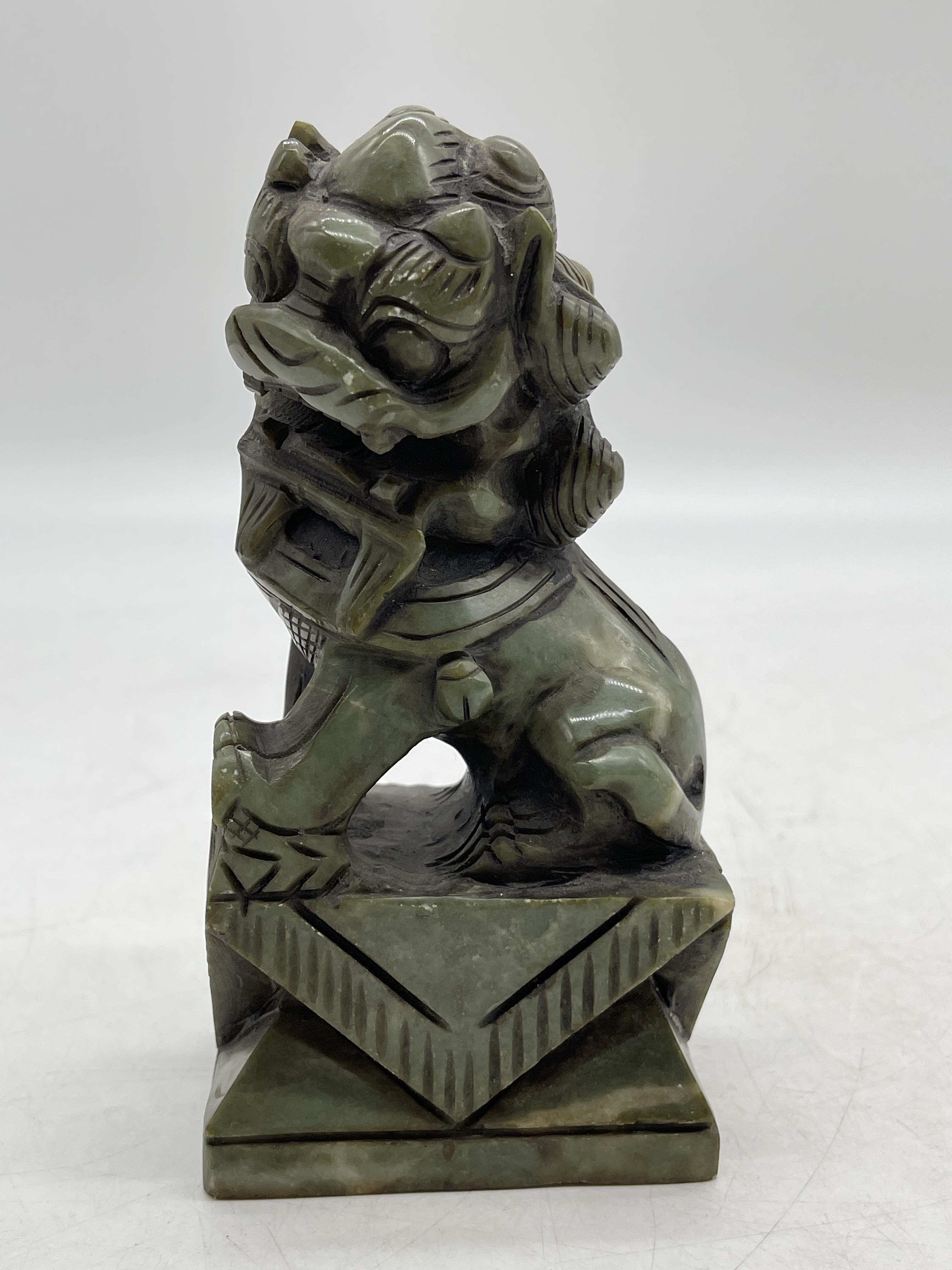 Pair of Oriental Chinese Carved Jade Foo Dog Figur - Image 21 of 24