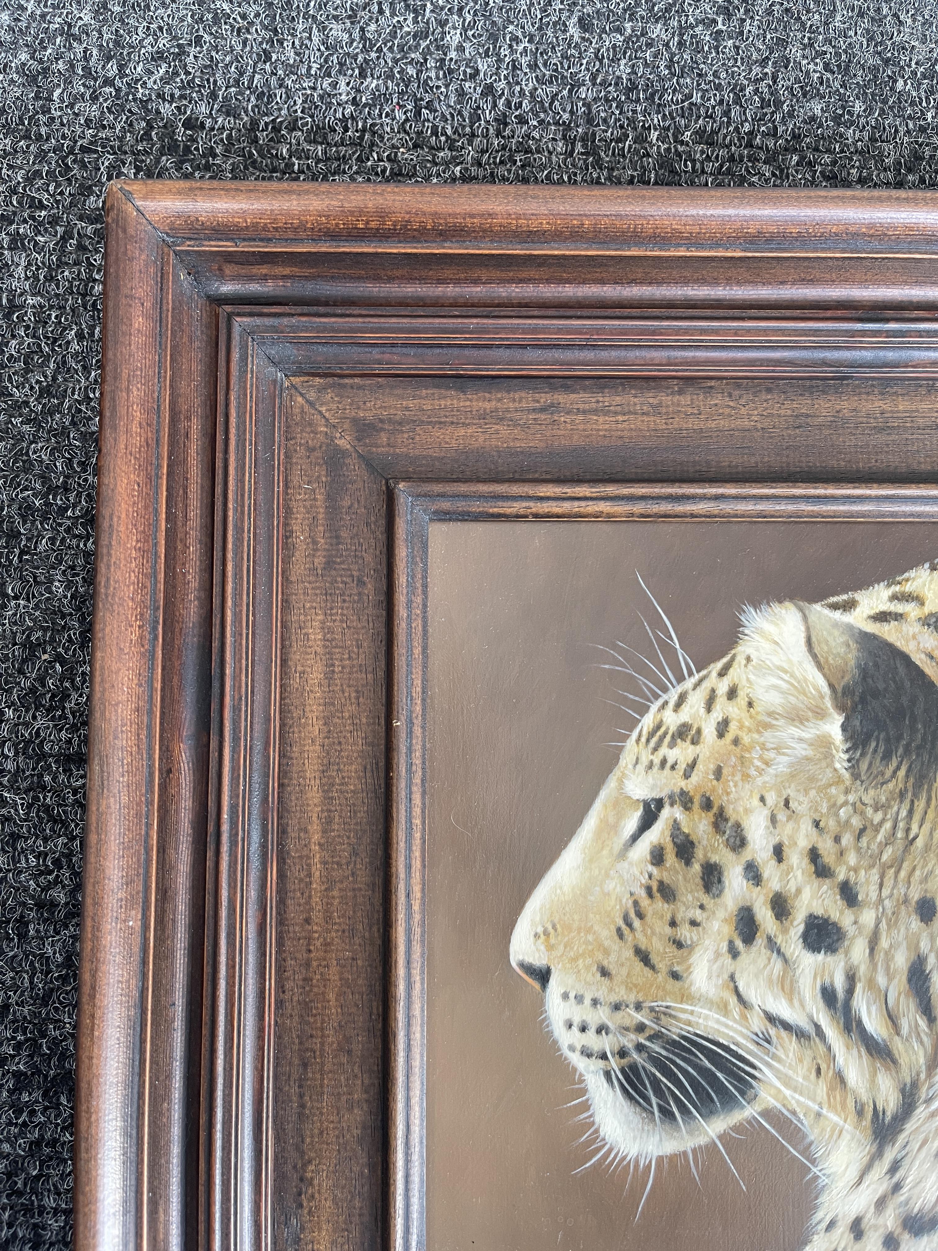Signed and Framed Oil On Panel - Leopard - by Coli - Image 6 of 22