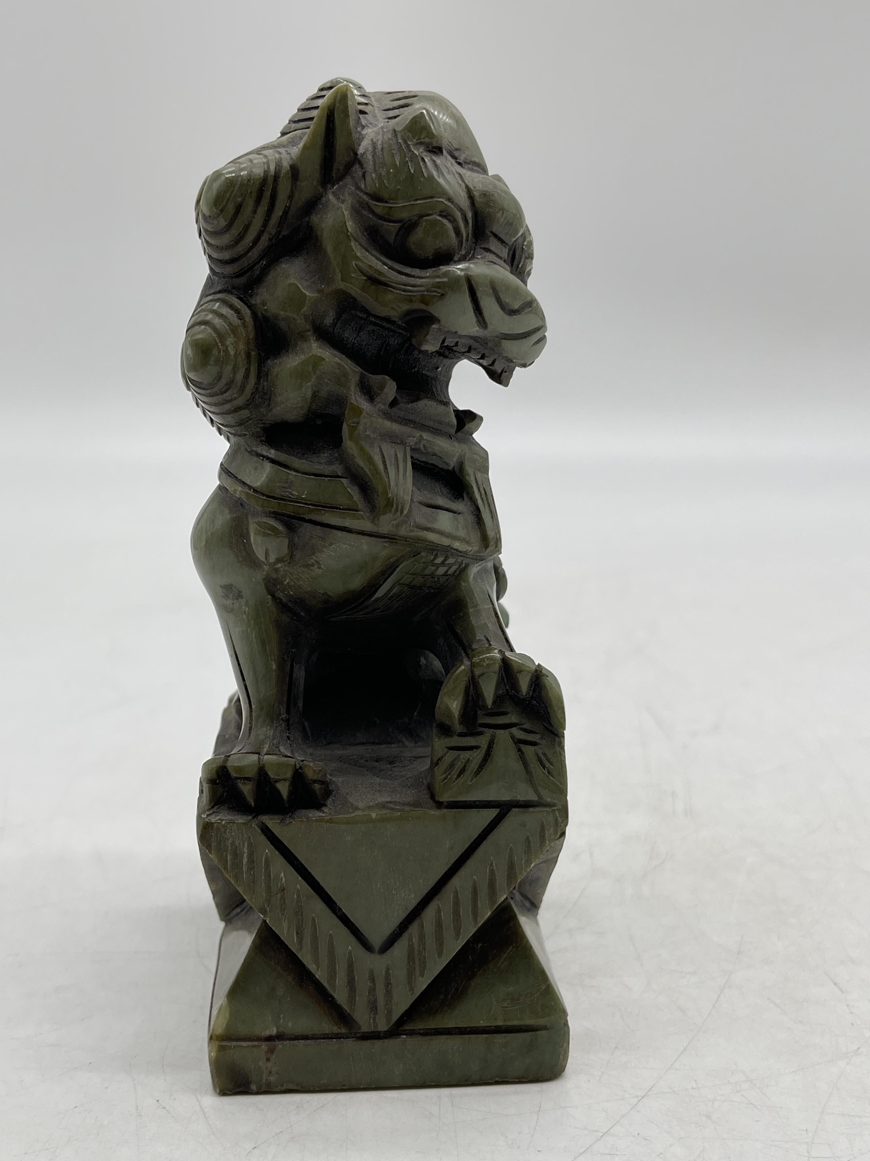 Pair of Oriental Chinese Carved Jade Foo Dog Figur - Image 15 of 24