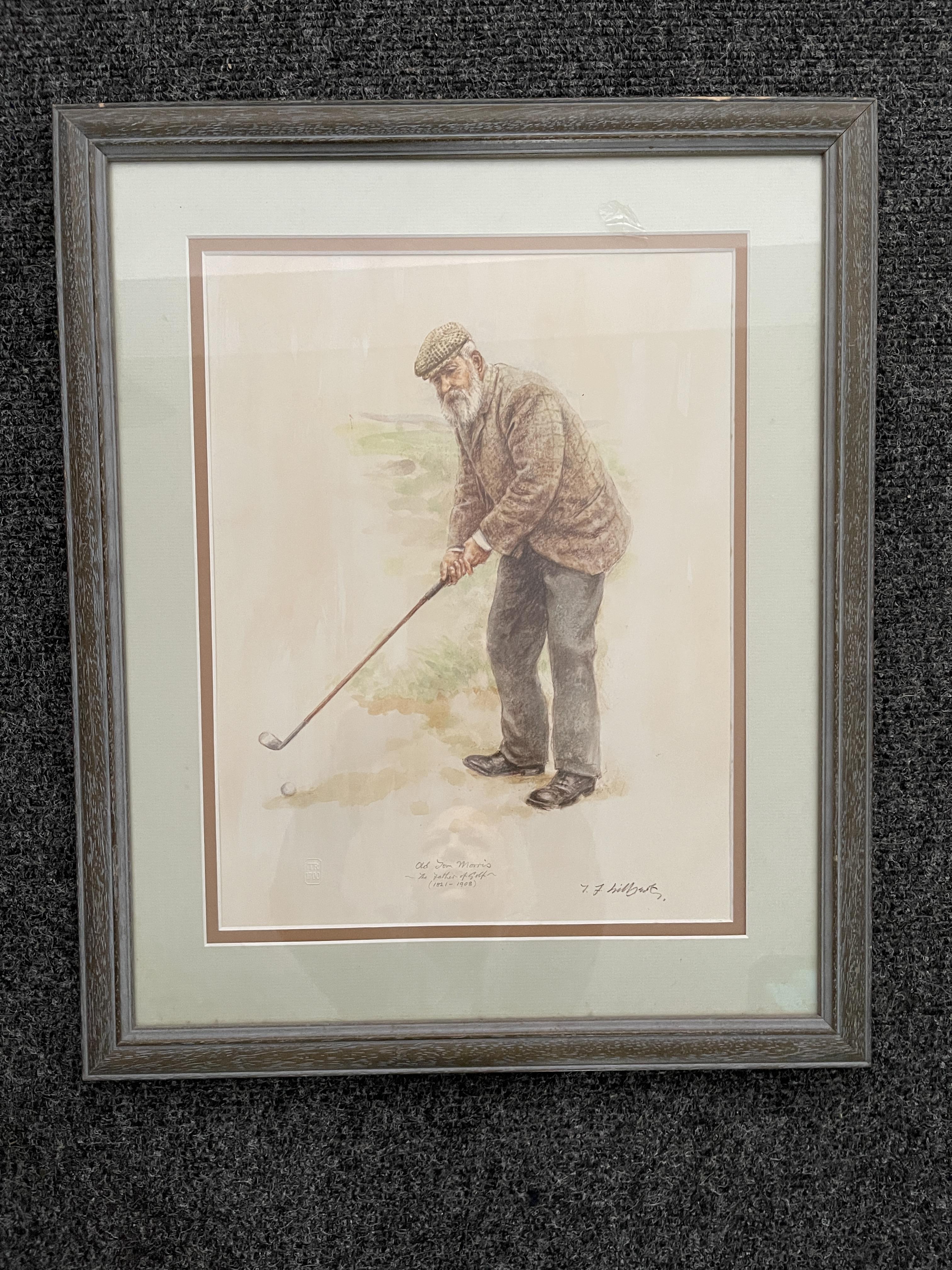 Signed Golf print ""Old John Morris""