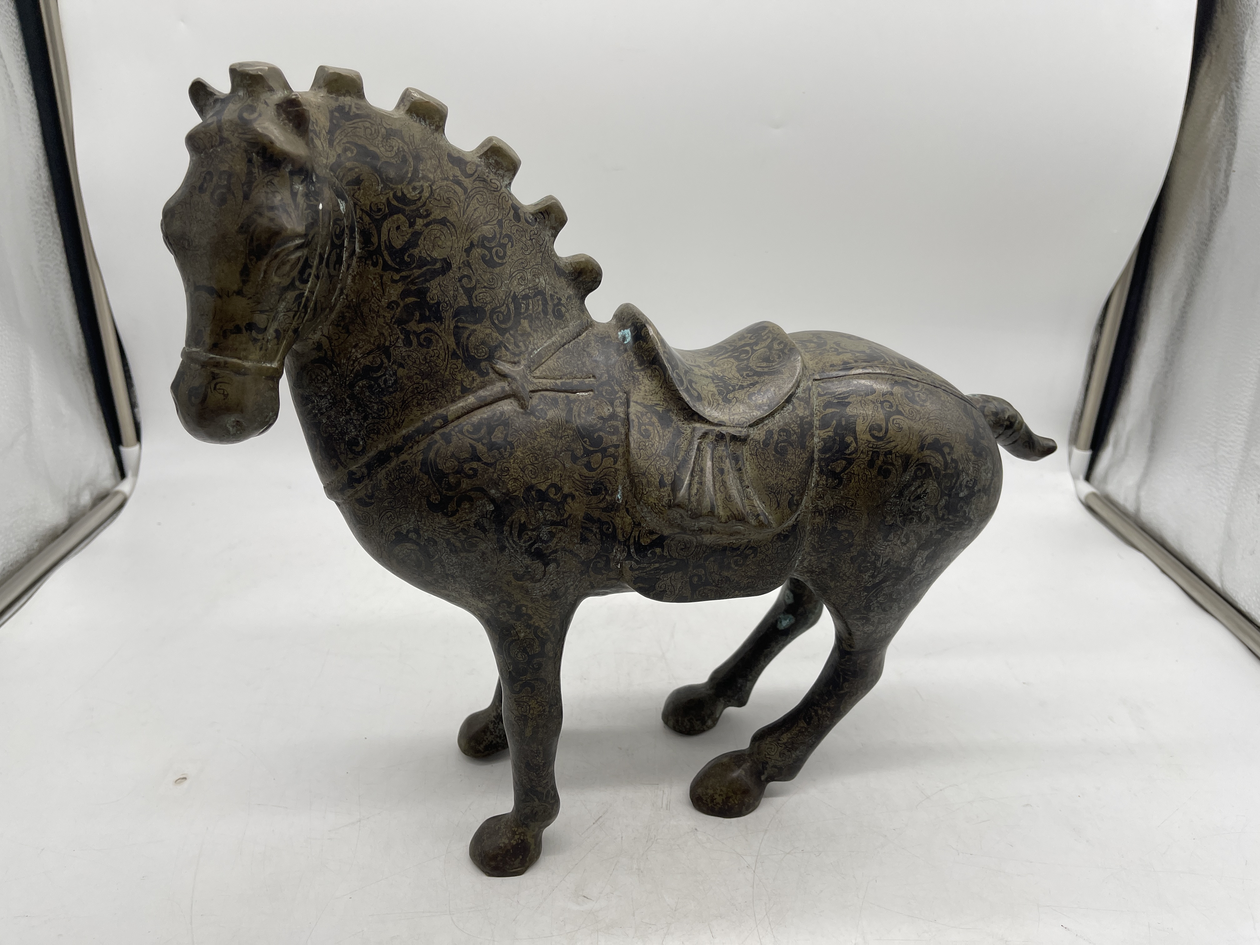 Oriental Chinese Bronze Horse Sculpture - Marked t - Image 7 of 49