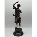 Bronze Statue signed after Rousseau