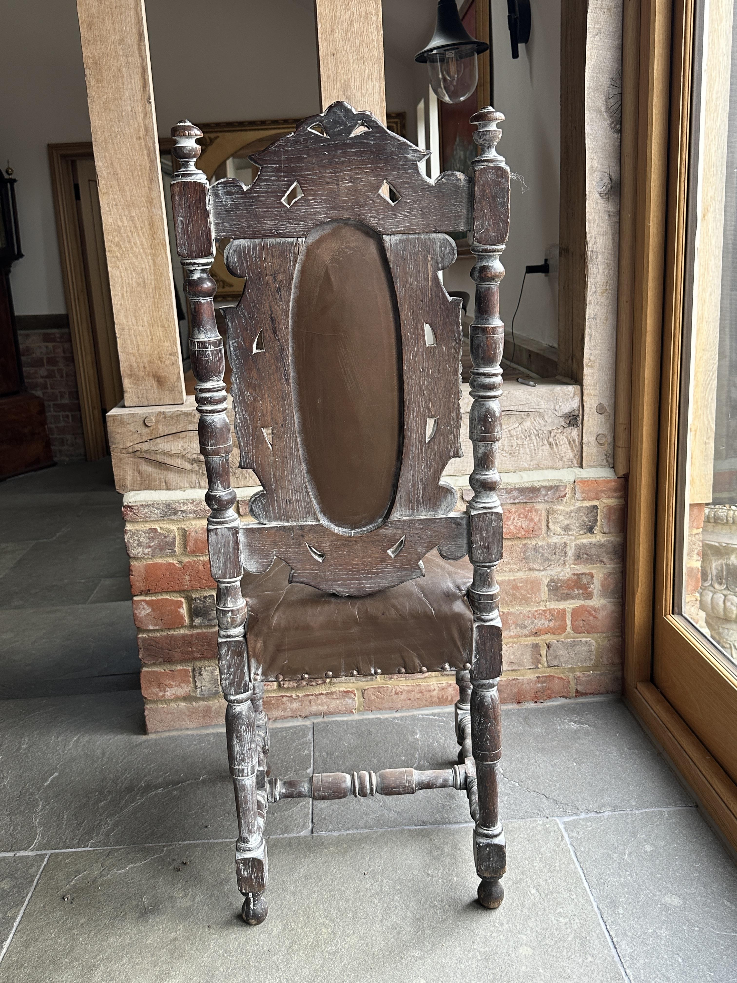 Carved Reproduction Hall Chair. - Image 5 of 17