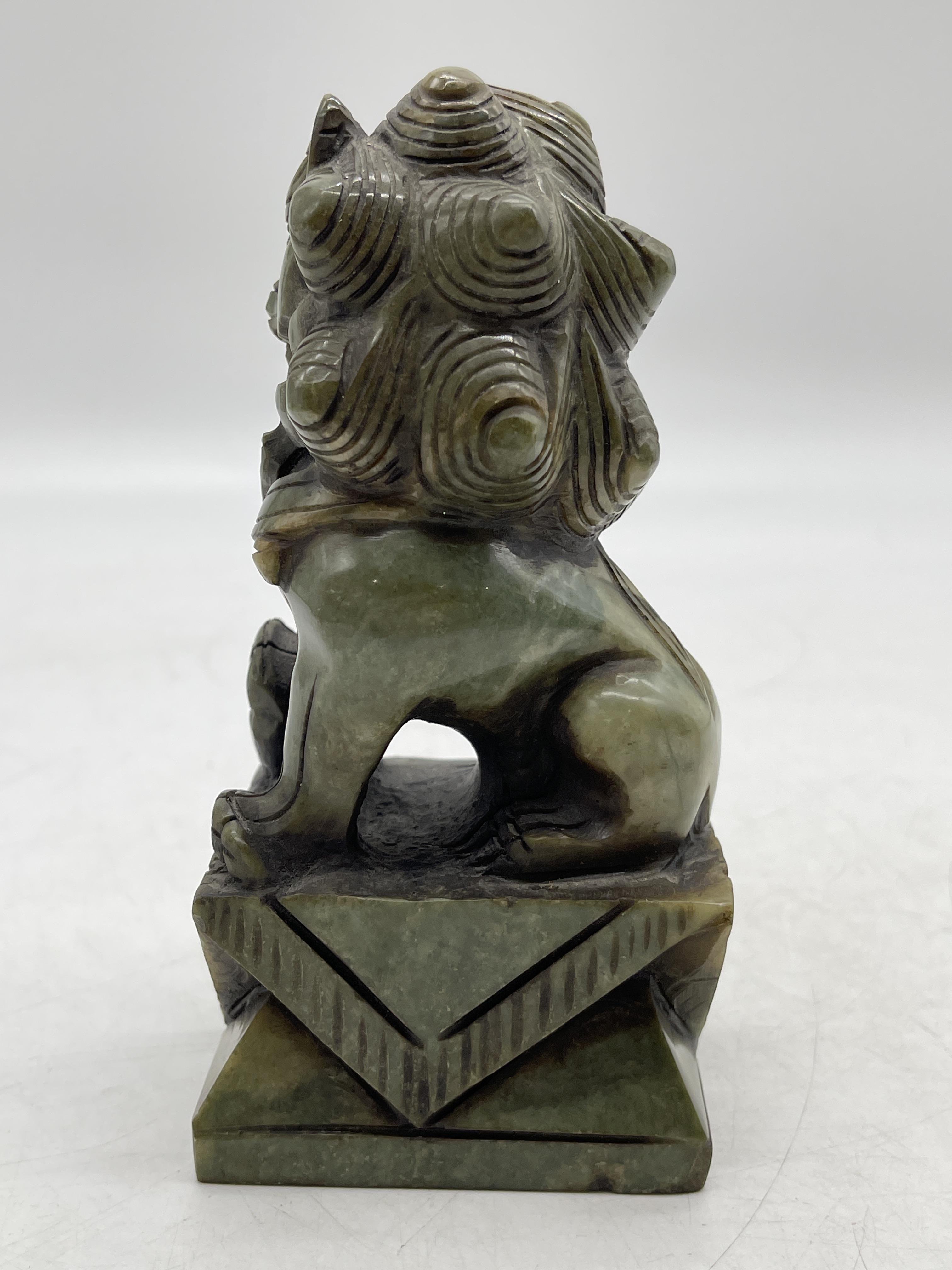 Pair of Oriental Chinese Carved Jade Foo Dog Figur - Image 6 of 24