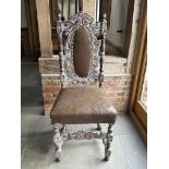 Carved Reproduction Hall Chair.