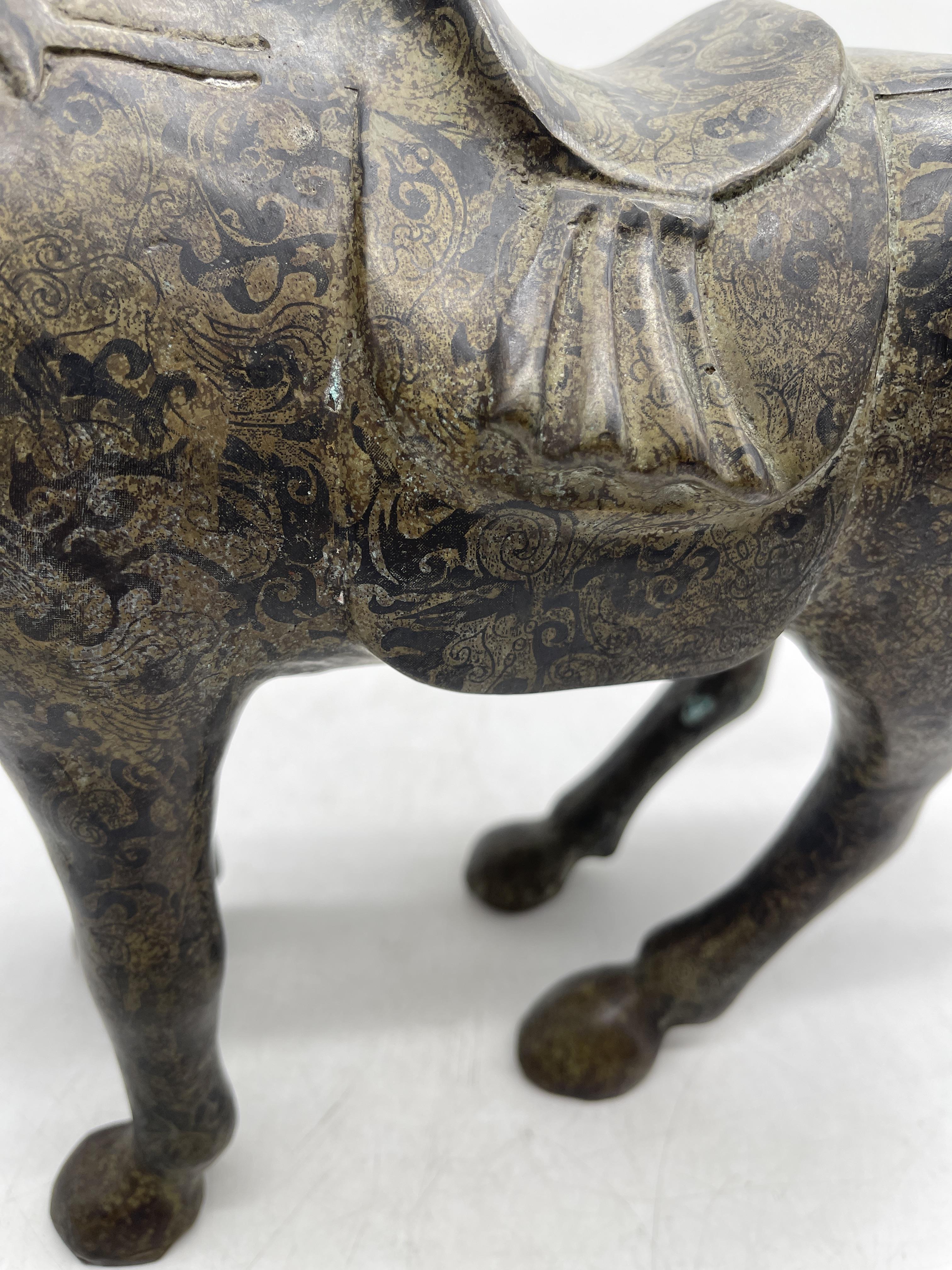 Oriental Chinese Bronze Horse Sculpture - Marked t - Image 14 of 49