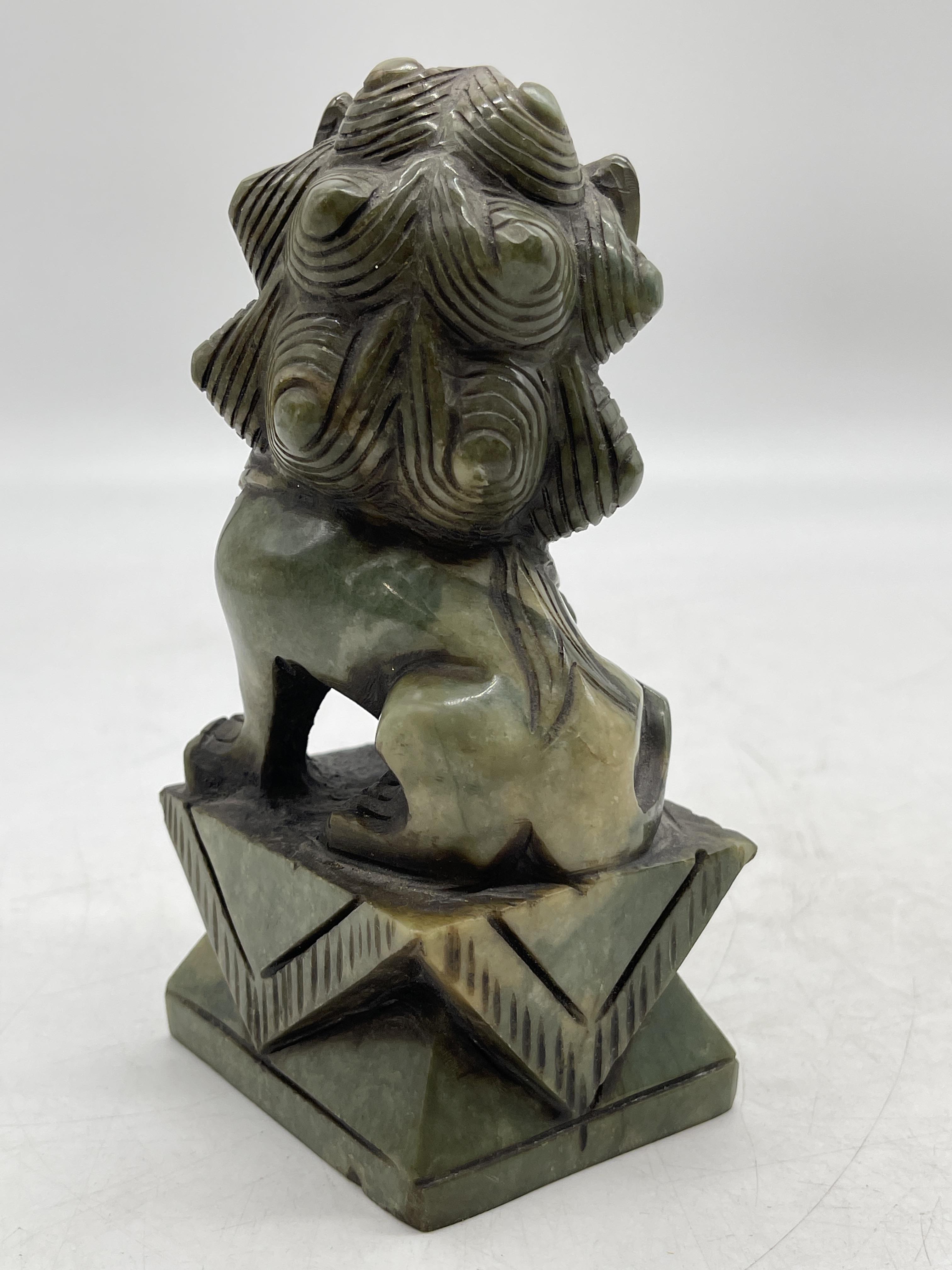 Pair of Oriental Chinese Carved Jade Foo Dog Figur - Image 7 of 24