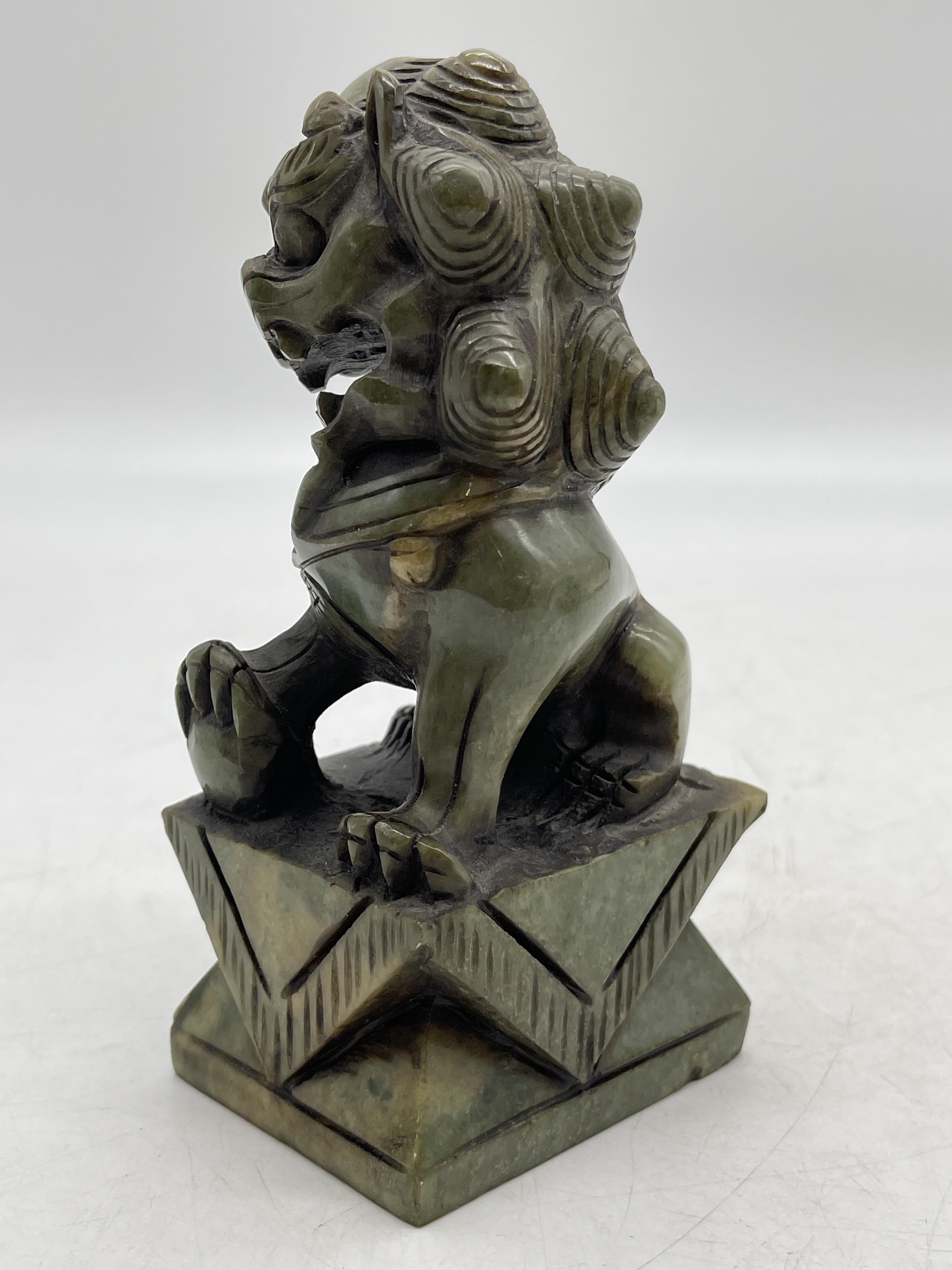 Pair of Oriental Chinese Carved Jade Foo Dog Figur - Image 5 of 24