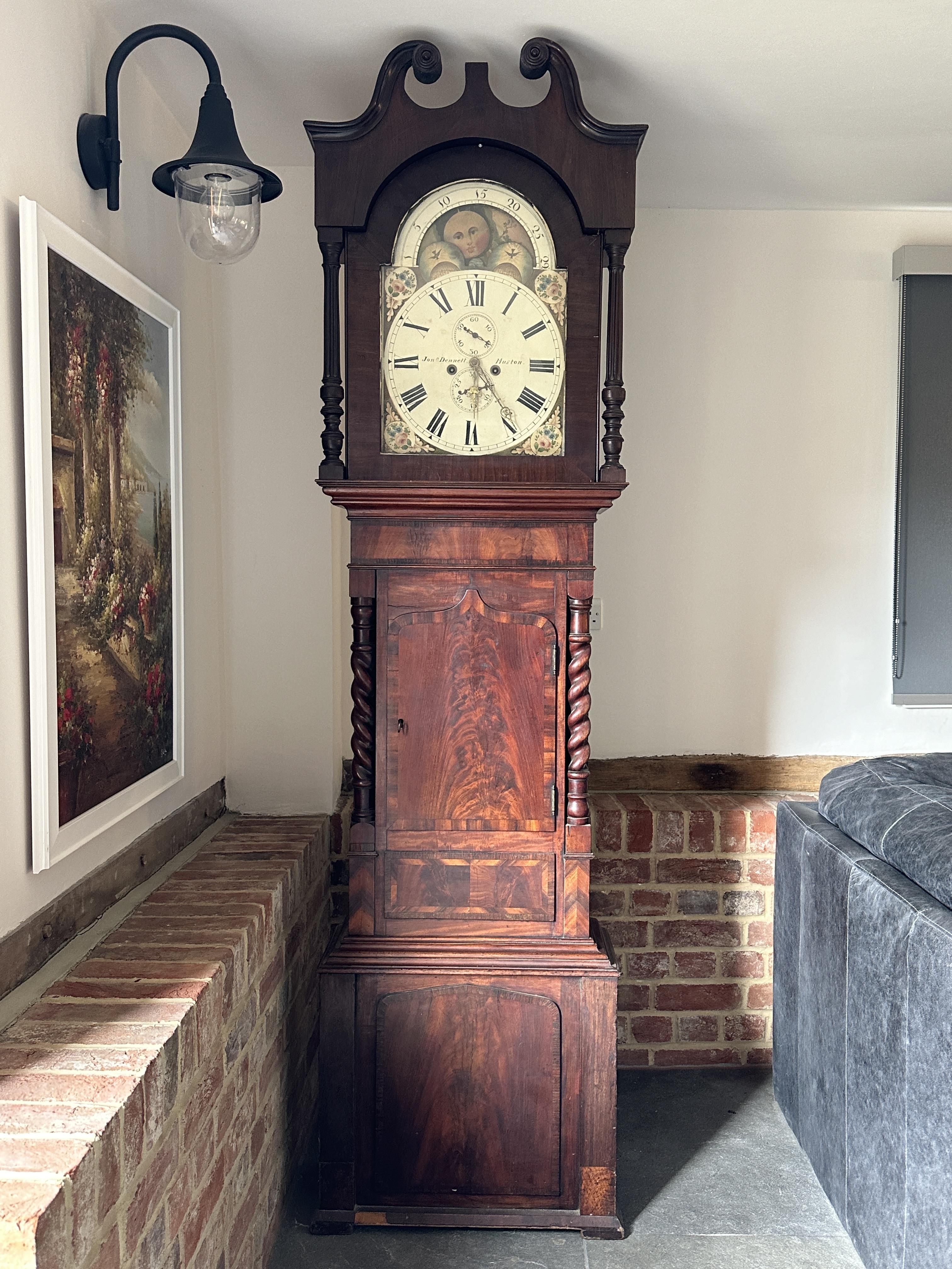 19th Century Mahogany Longcase Clock, the movement