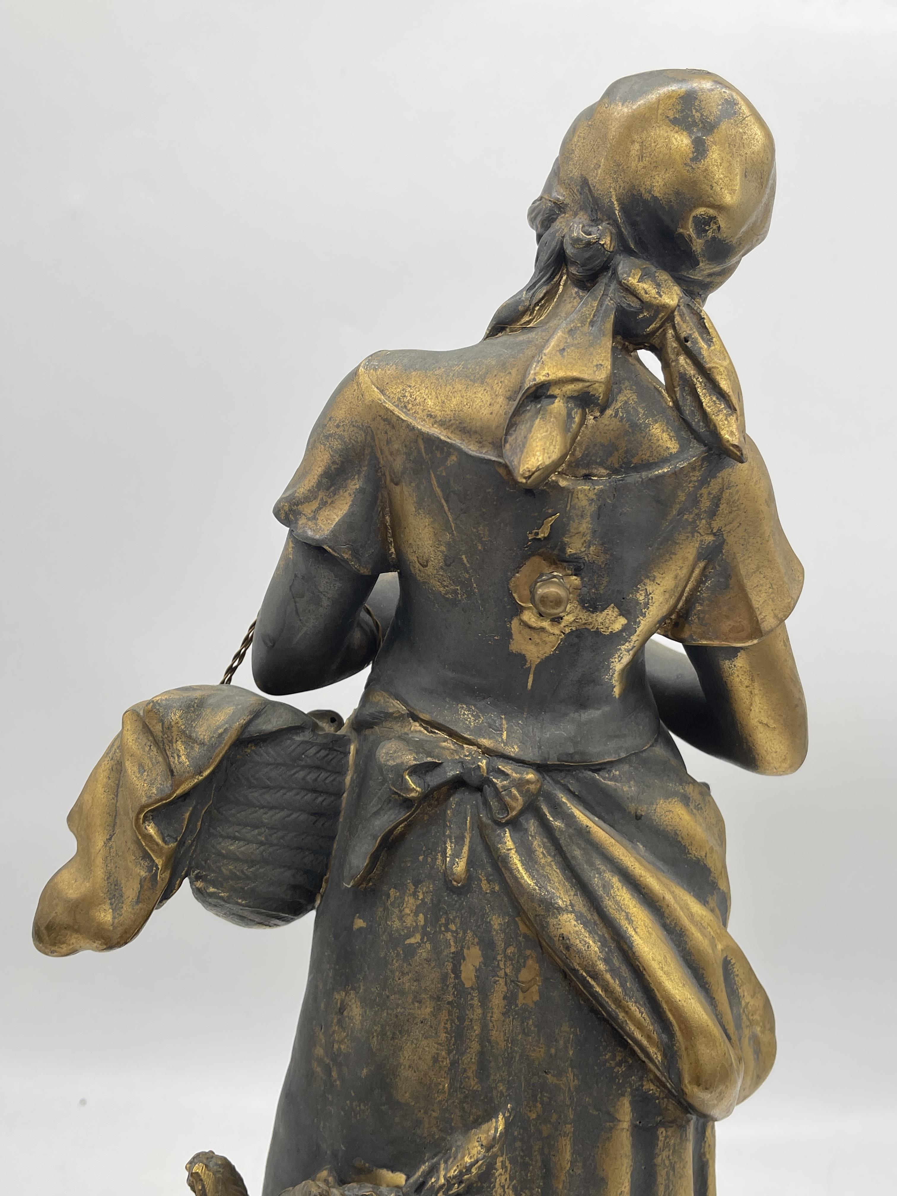Spelter Figure of a Woman on Marble Base, signed M - Image 17 of 22