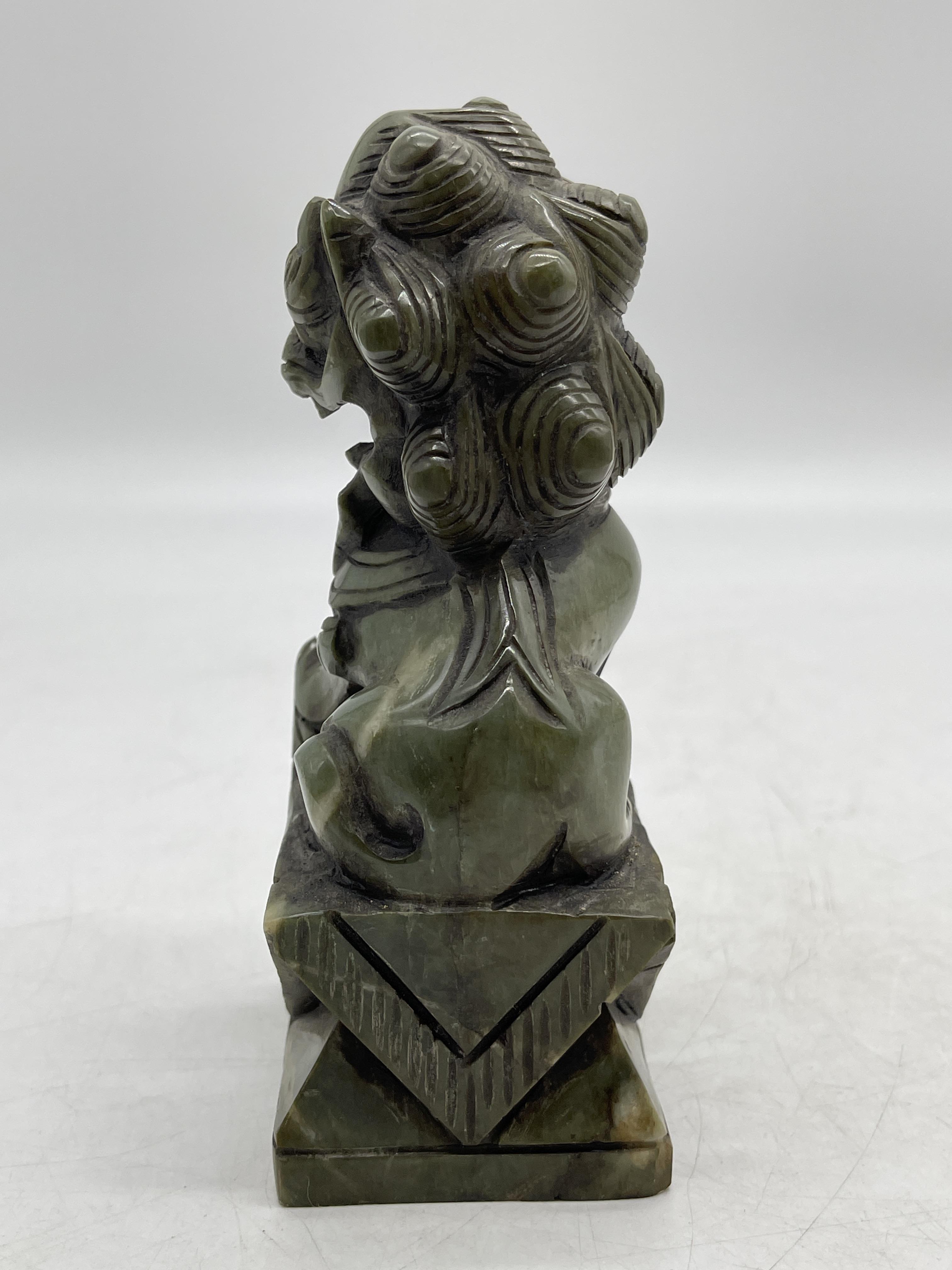 Pair of Oriental Chinese Carved Jade Foo Dog Figur - Image 19 of 24