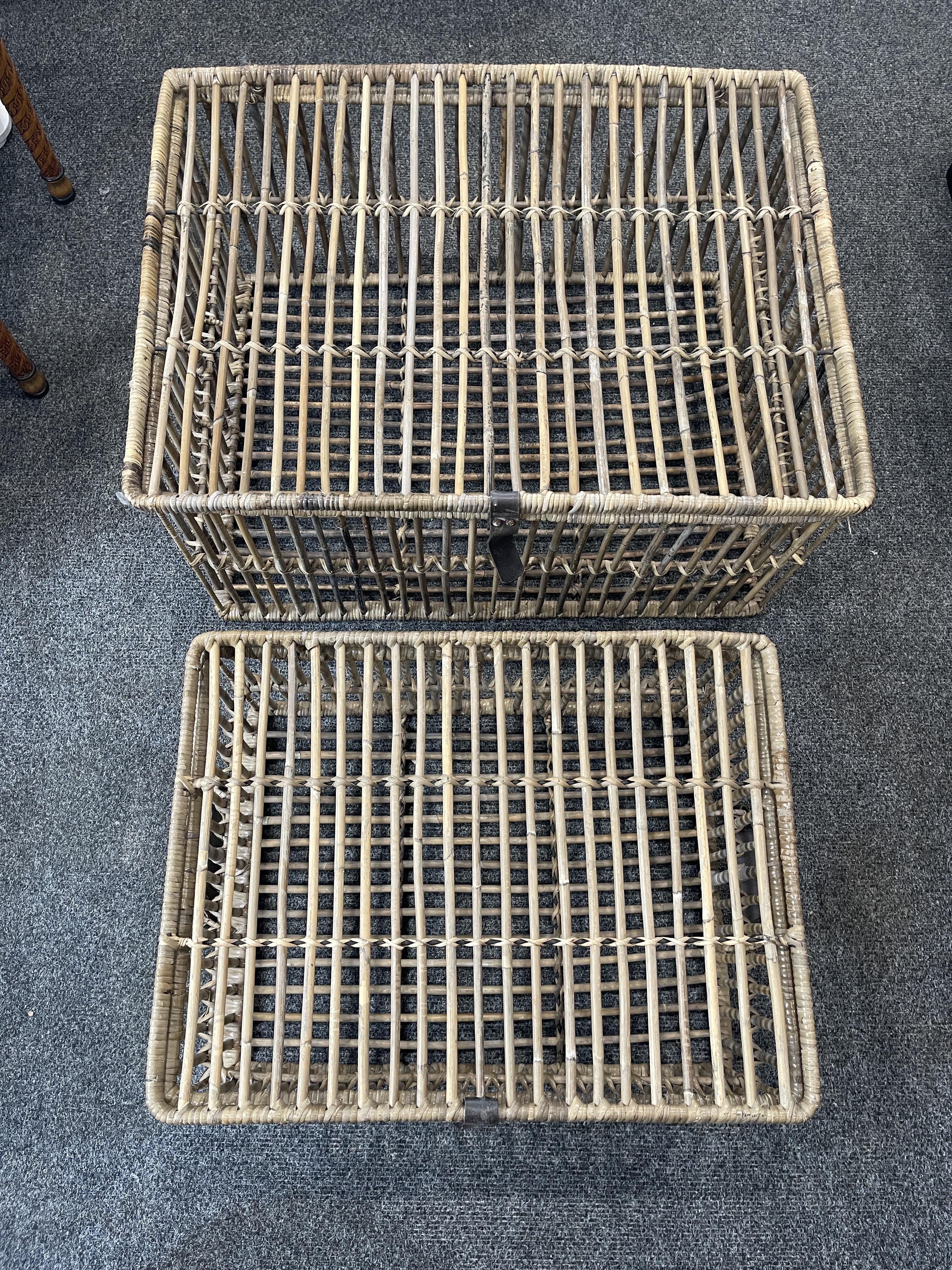 Two Large Vintage Rattan Trunks.