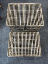 Two Large Vintage Rattan Trunks.