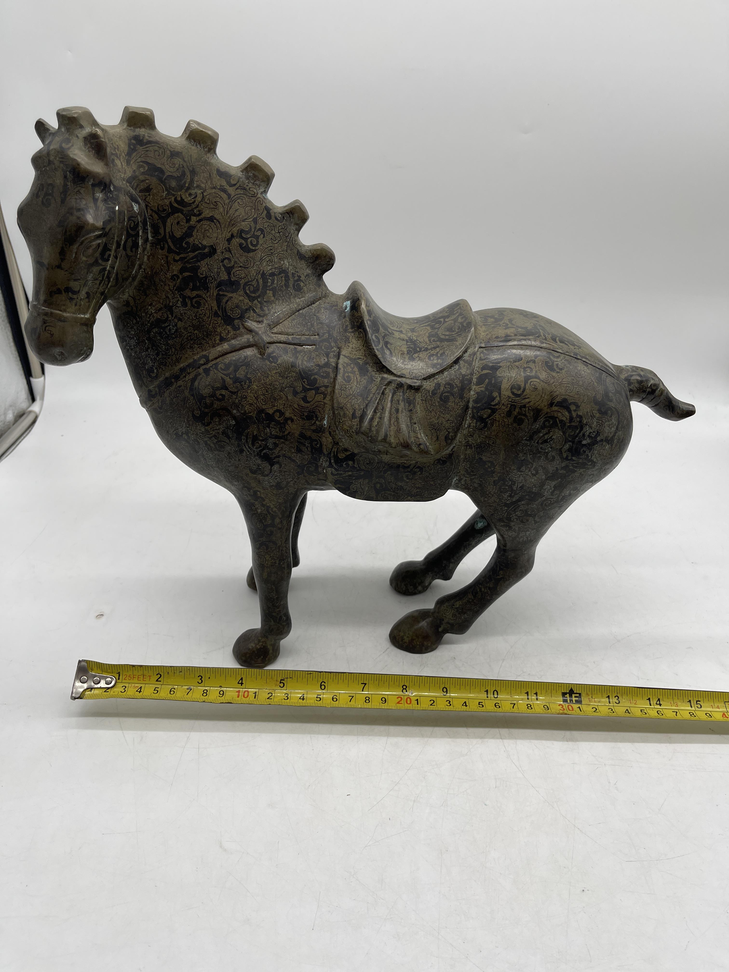 Oriental Chinese Bronze Horse Sculpture - Marked t - Image 27 of 49