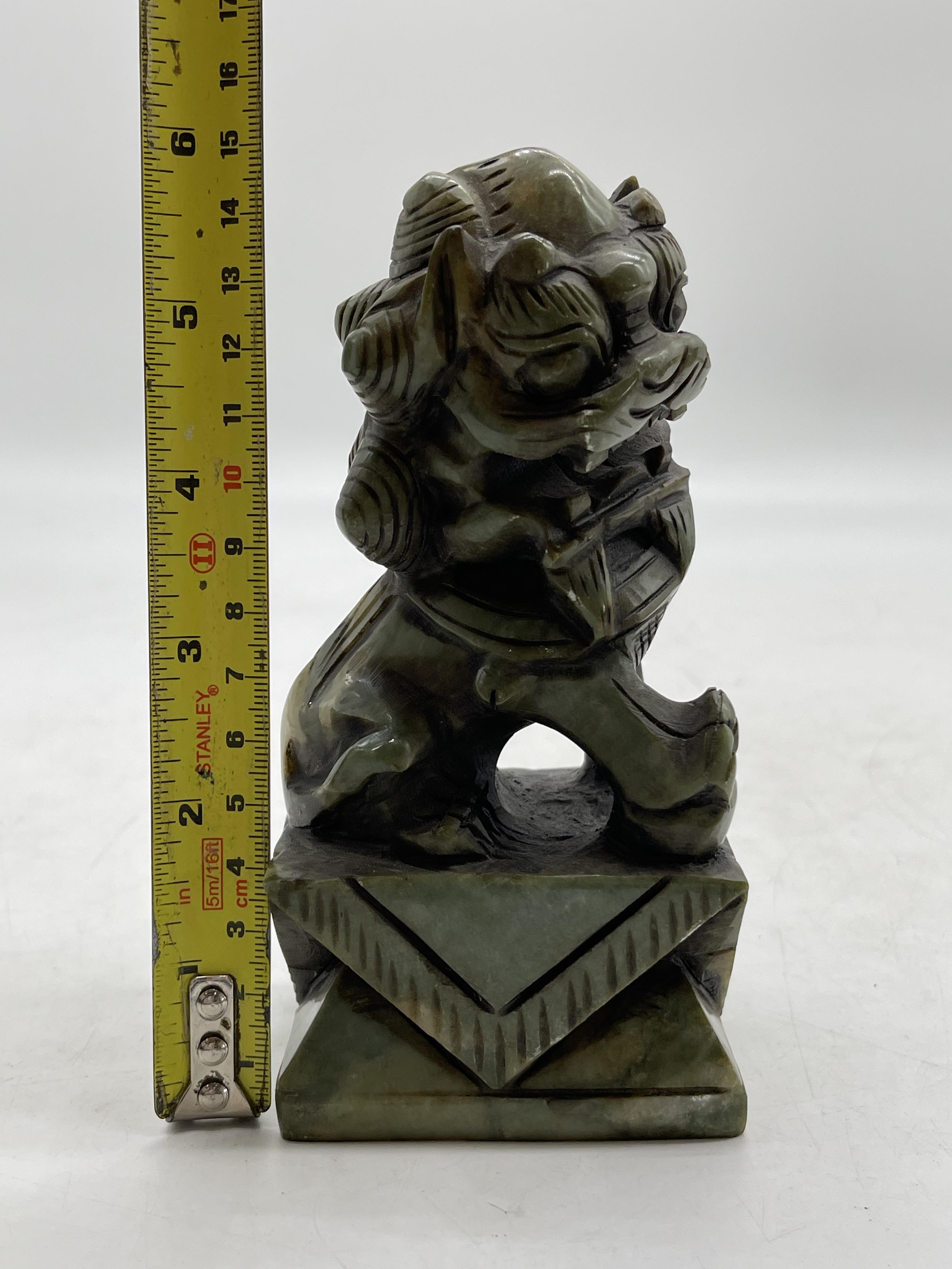 Pair of Oriental Chinese Carved Jade Foo Dog Figur - Image 11 of 24