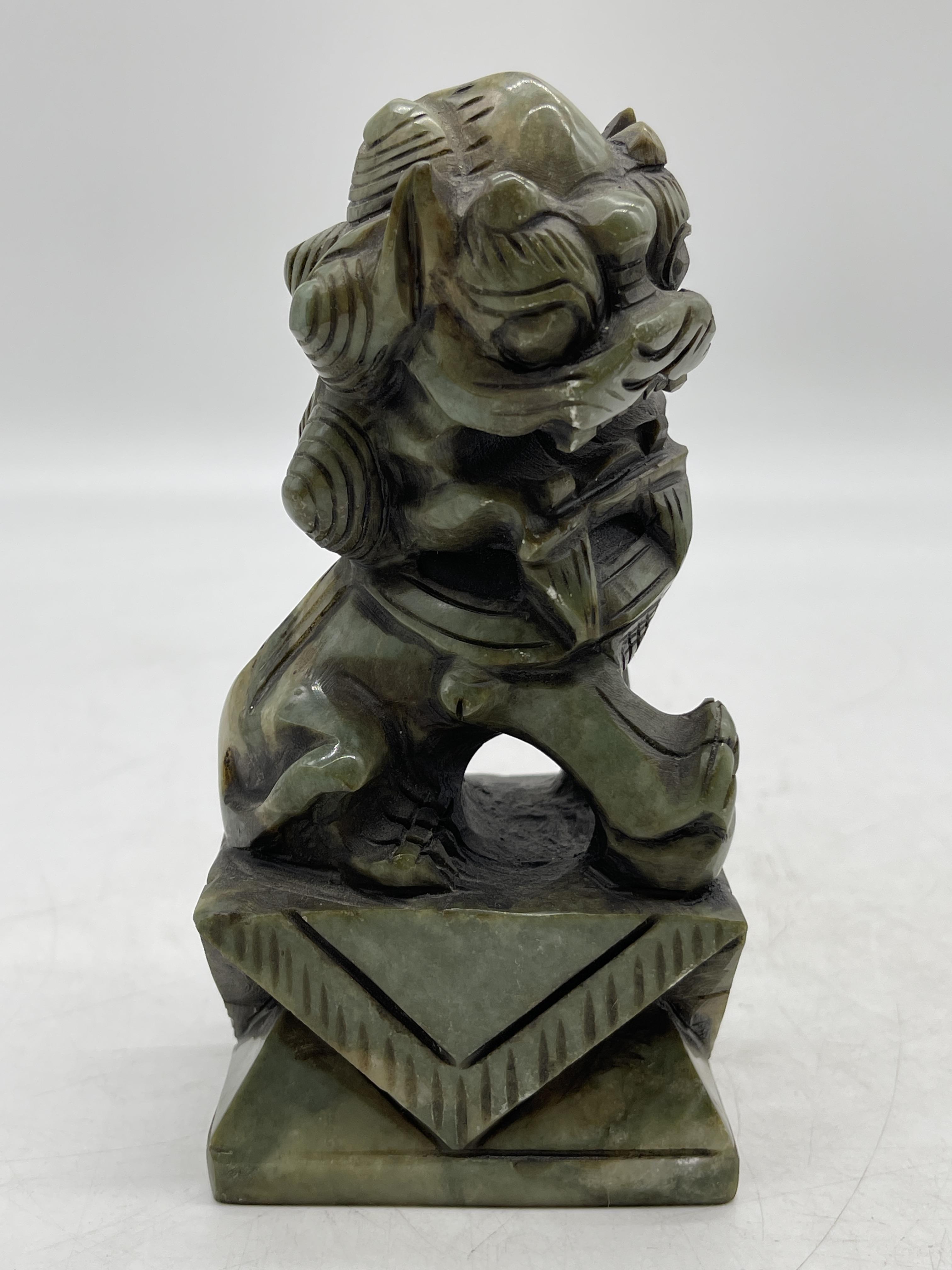 Pair of Oriental Chinese Carved Jade Foo Dog Figur - Image 10 of 24