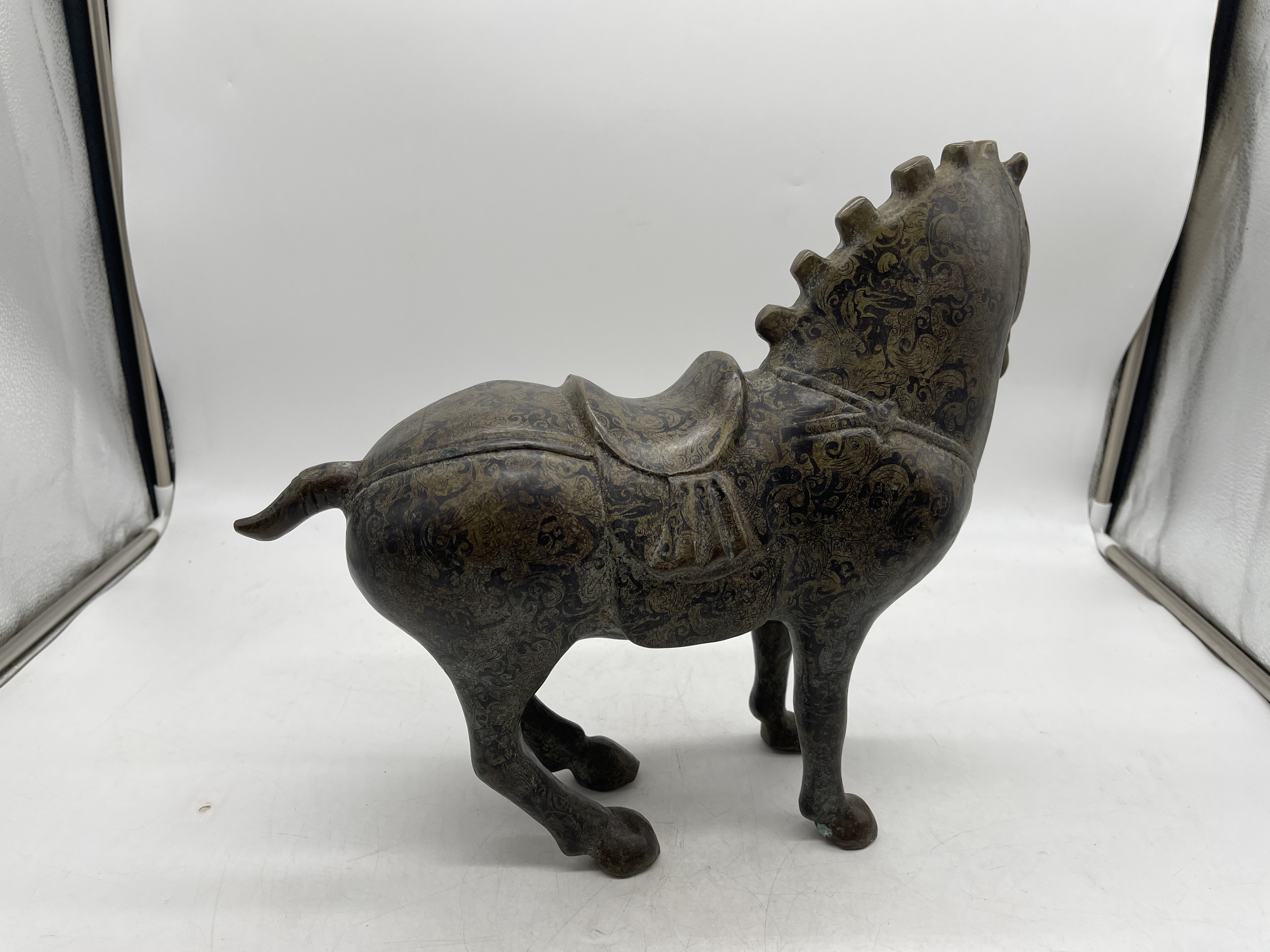 Oriental Chinese Bronze Horse Sculpture - Marked t - Image 5 of 49
