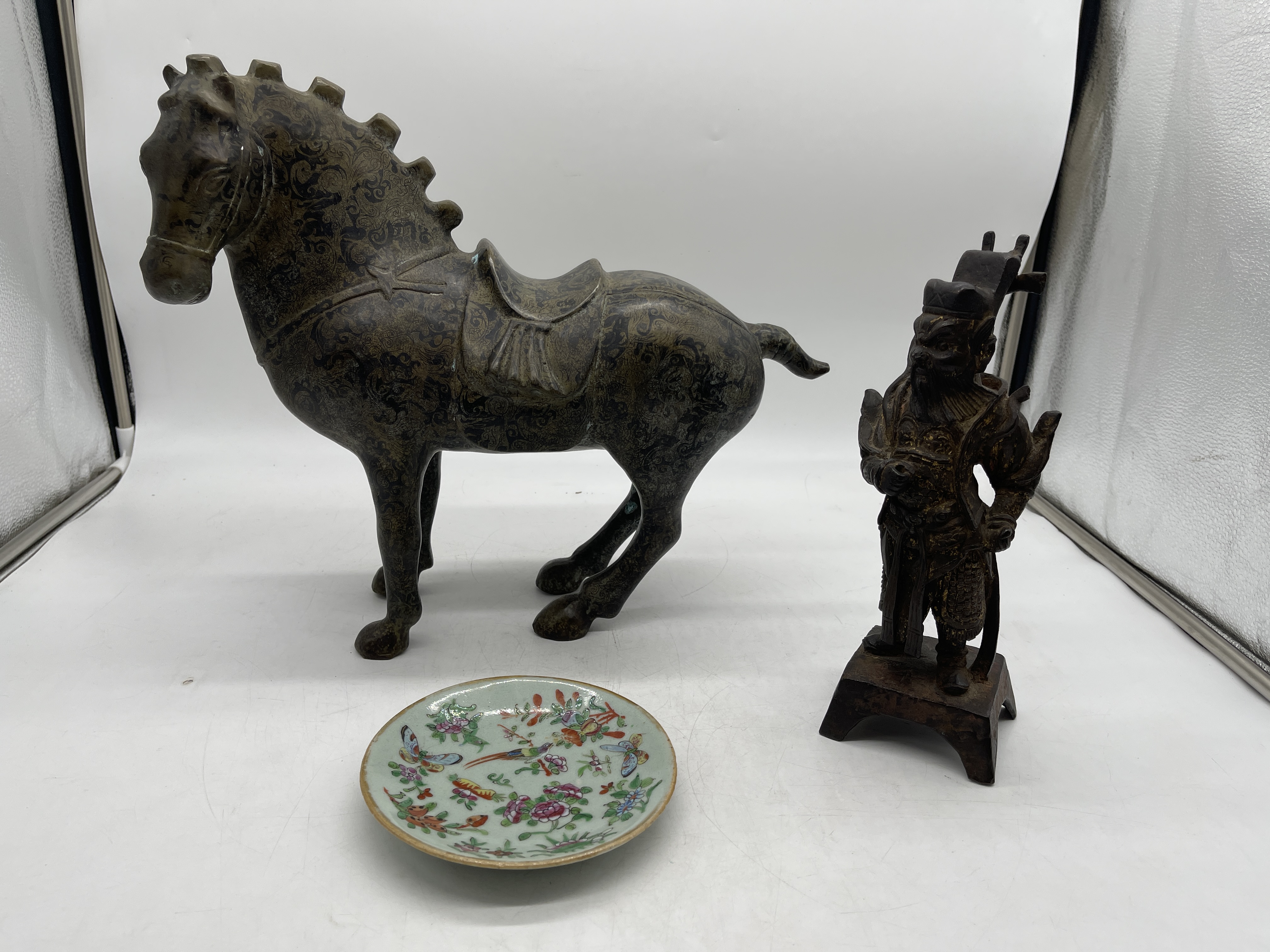 Oriental Chinese Bronze Horse Sculpture - Marked t