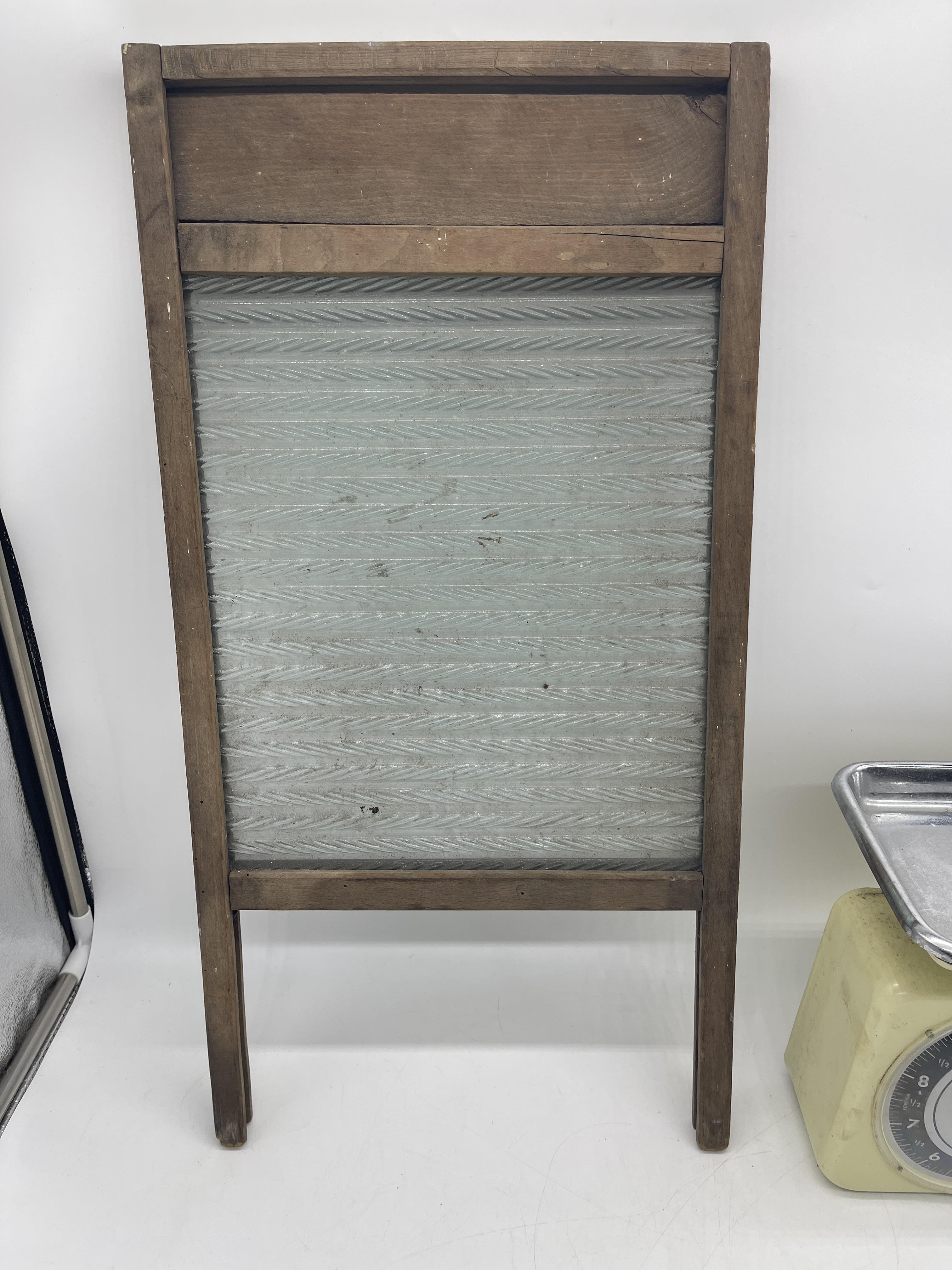 Vintage Washboard along with Vintage Tower Scales. - Image 2 of 7