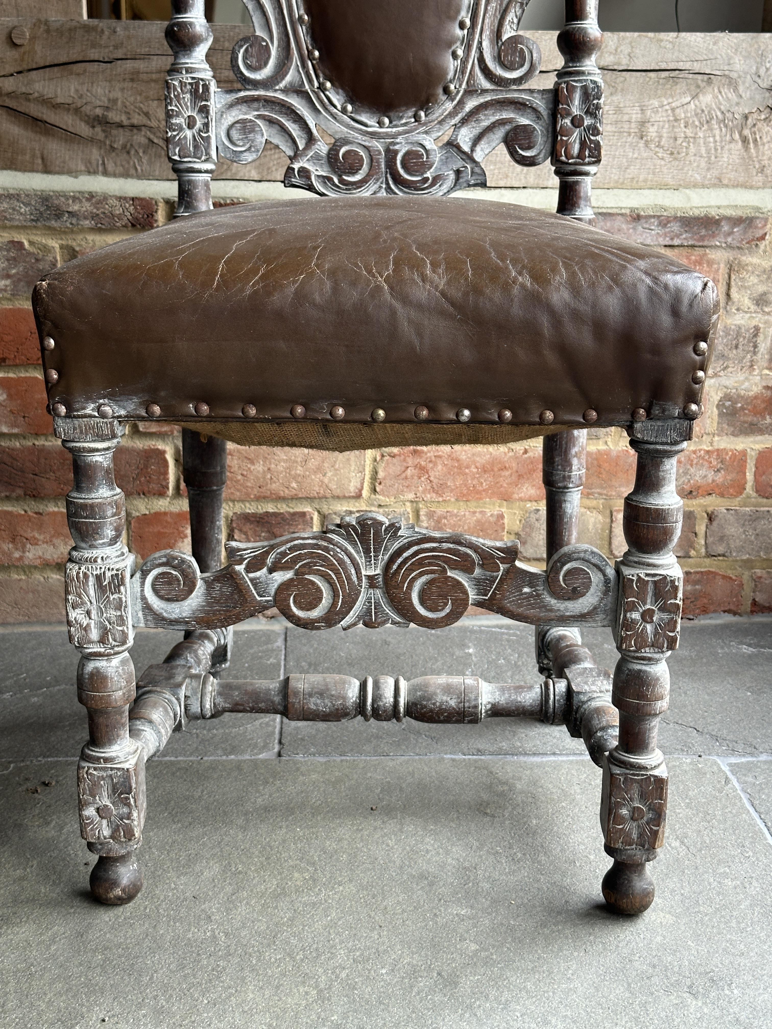 Carved Reproduction Hall Chair. - Image 12 of 17