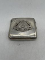 WW1 1915 Halmarked Silver Cigarette Case with Silv