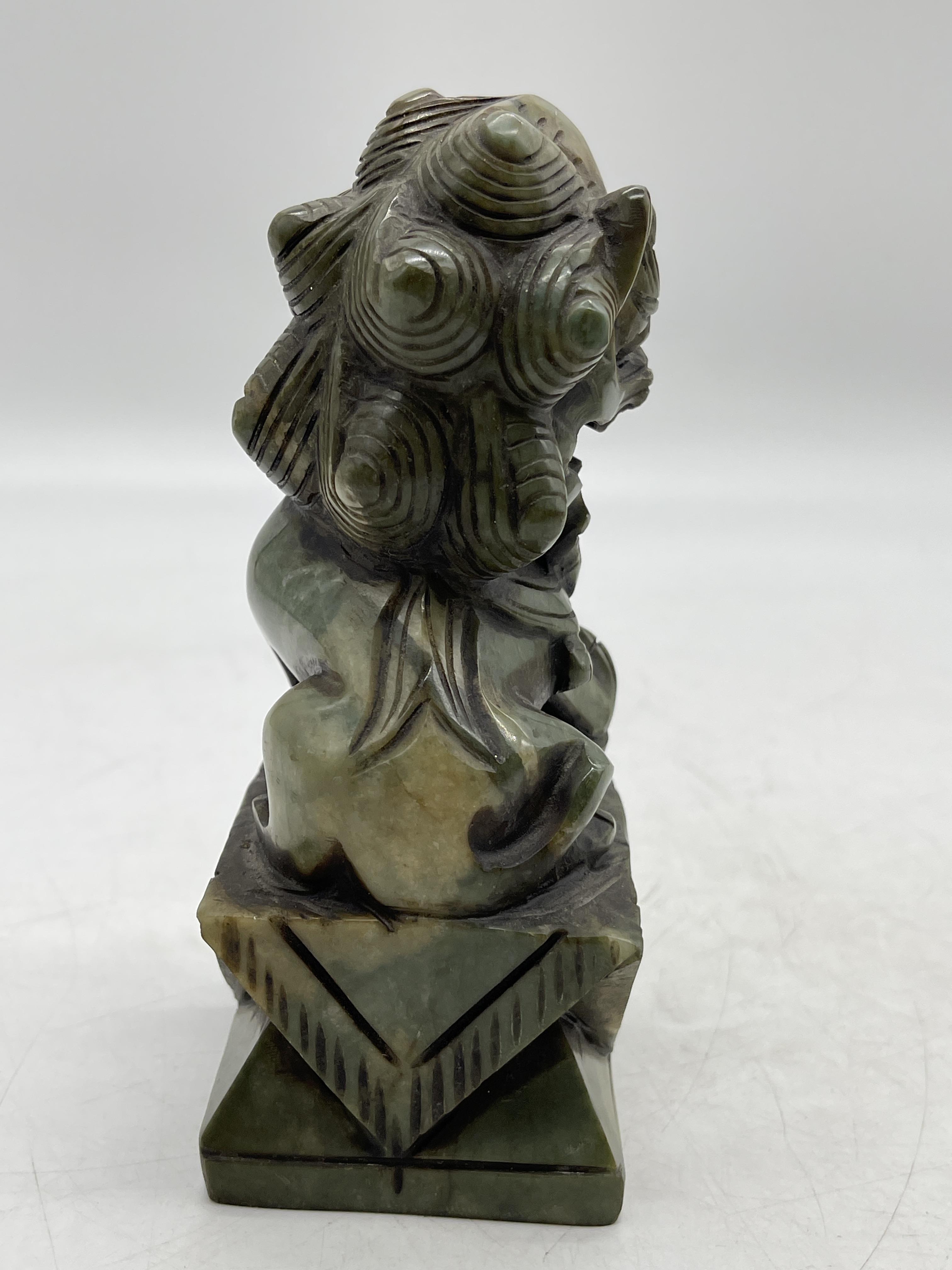 Pair of Oriental Chinese Carved Jade Foo Dog Figur - Image 8 of 24
