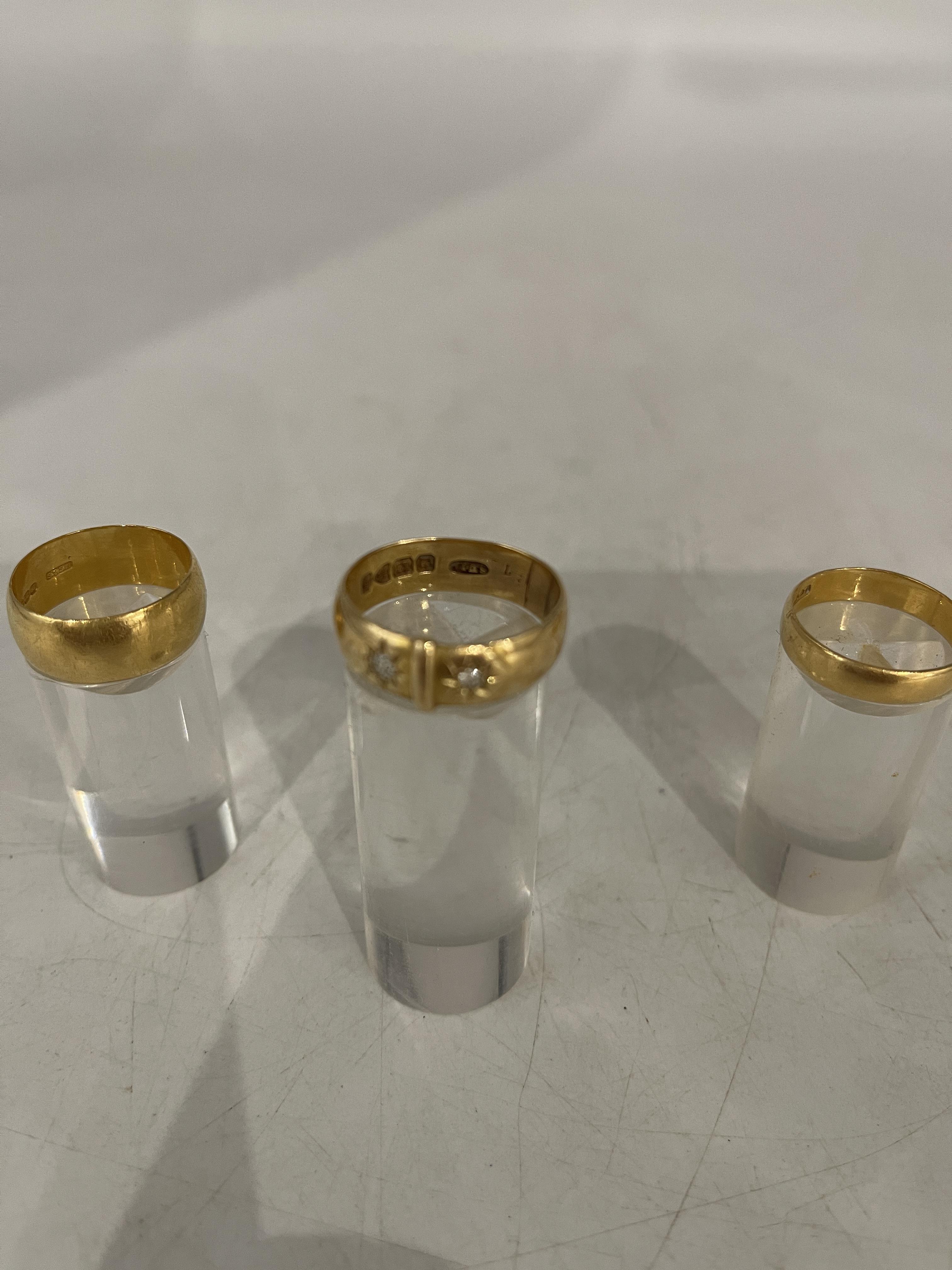 One 18ct and Two 22ct Wedding Bands. - Image 3 of 7