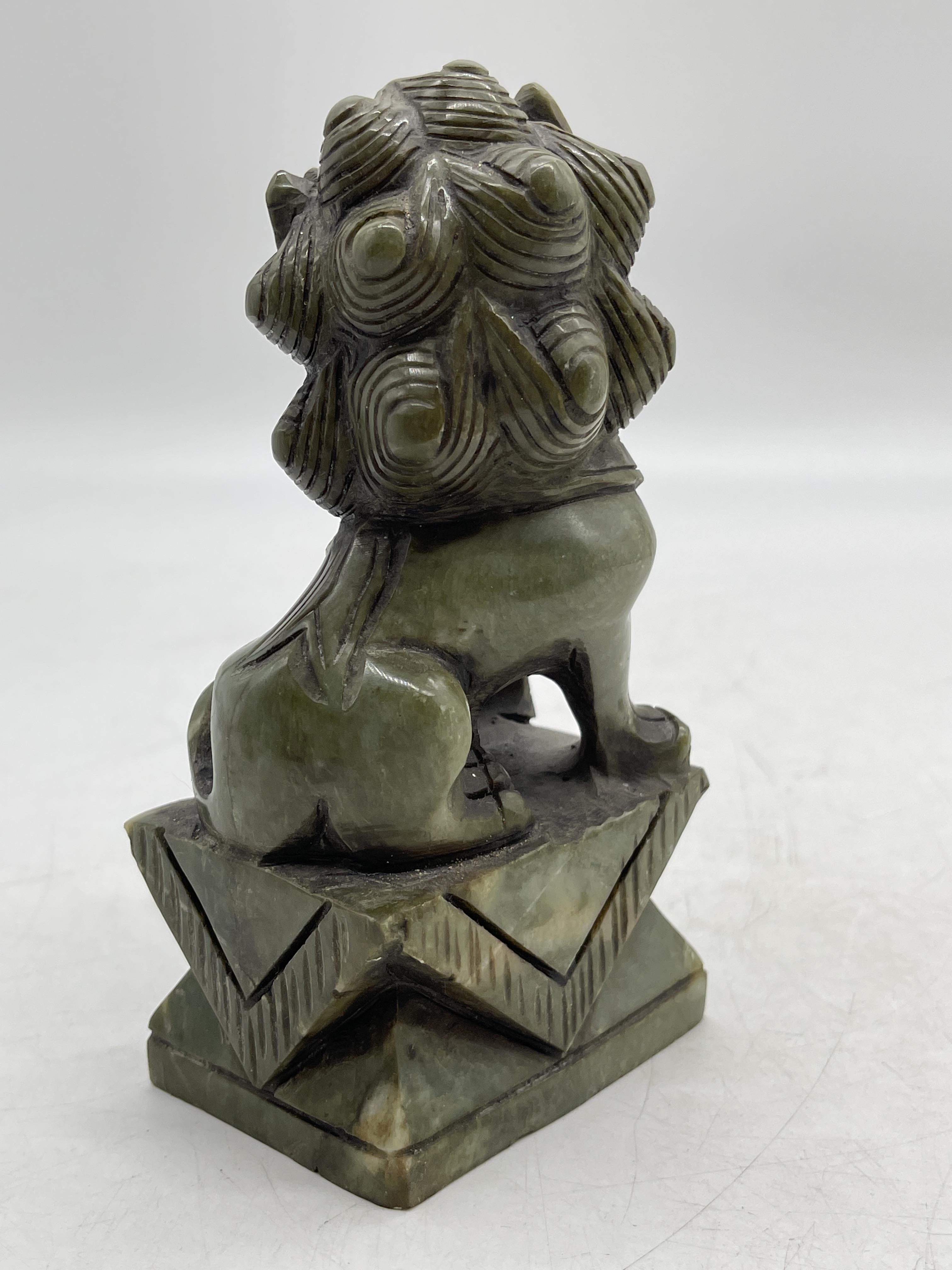 Pair of Oriental Chinese Carved Jade Foo Dog Figur - Image 18 of 24