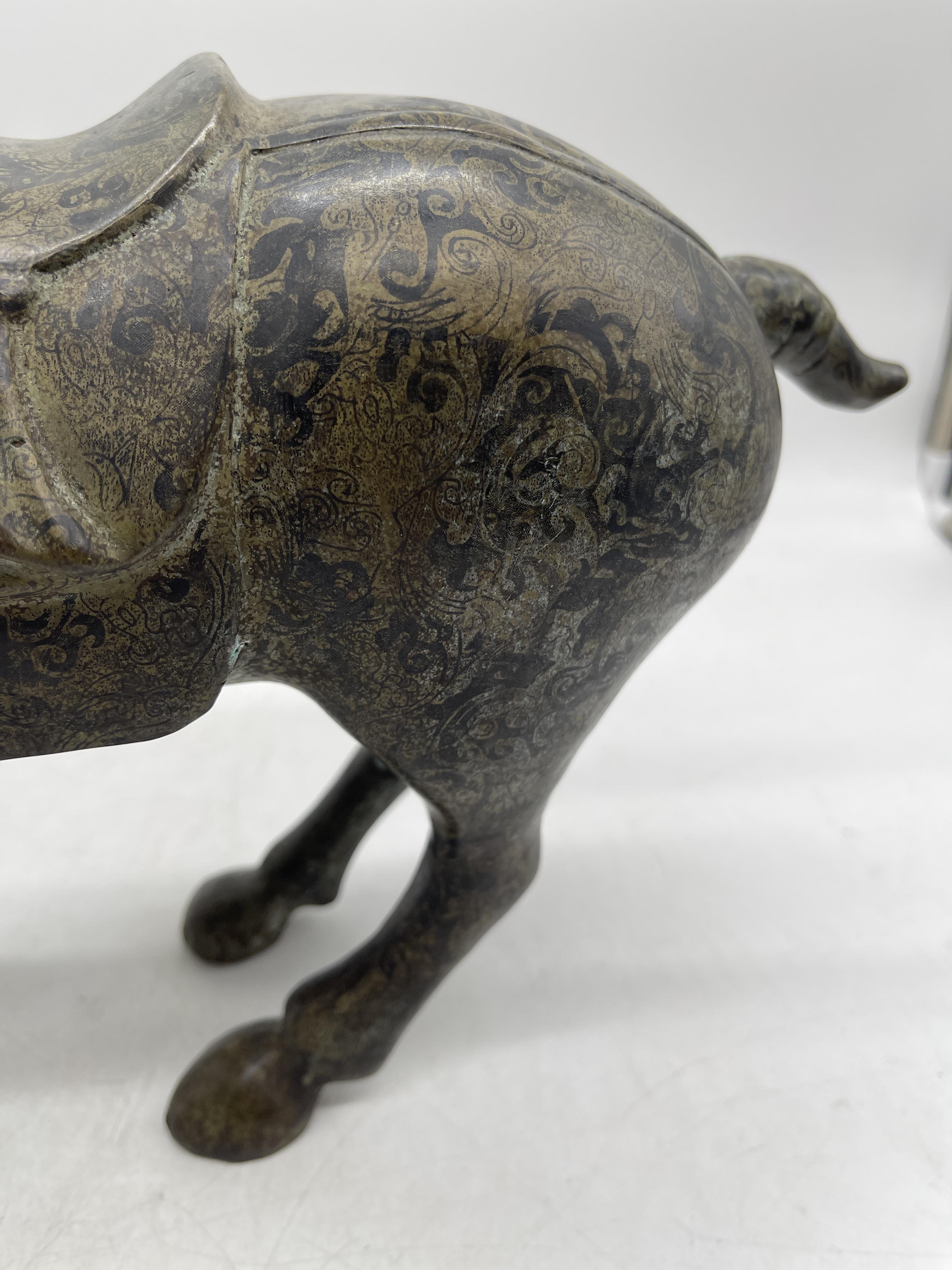 Oriental Chinese Bronze Horse Sculpture - Marked t - Image 15 of 49