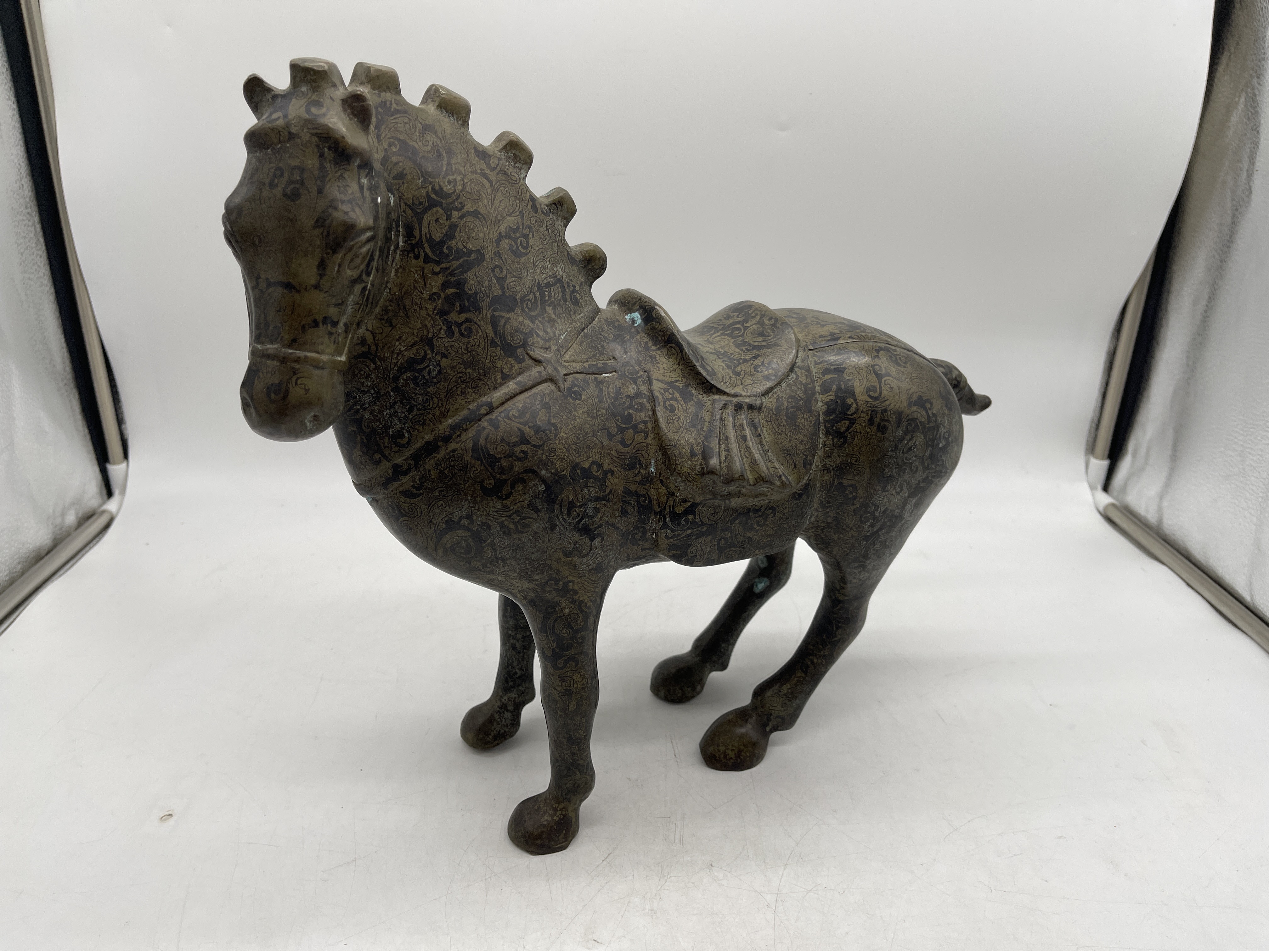 Oriental Chinese Bronze Horse Sculpture - Marked t - Image 2 of 49