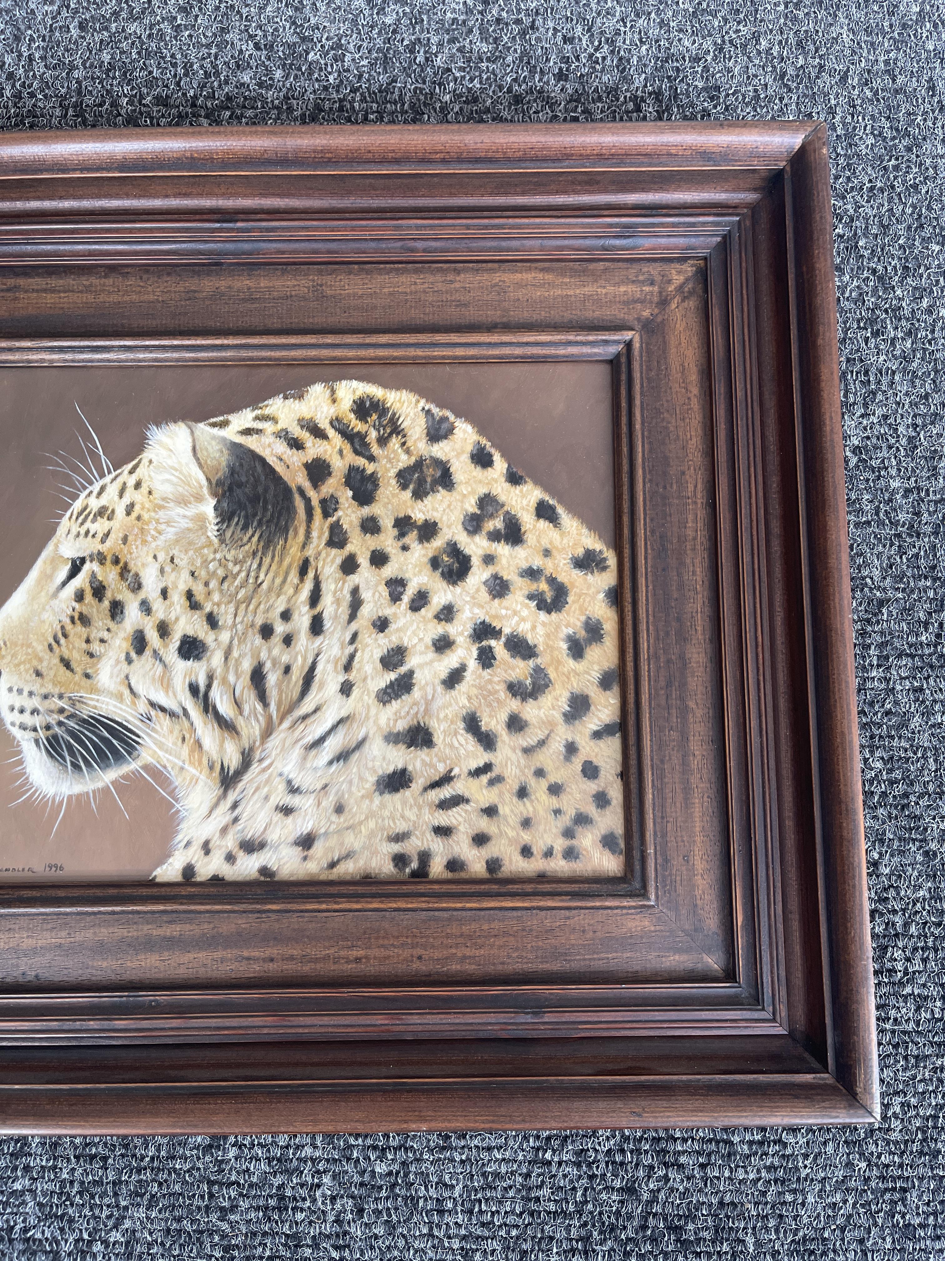 Signed and Framed Oil On Panel - Leopard - by Coli - Image 5 of 22