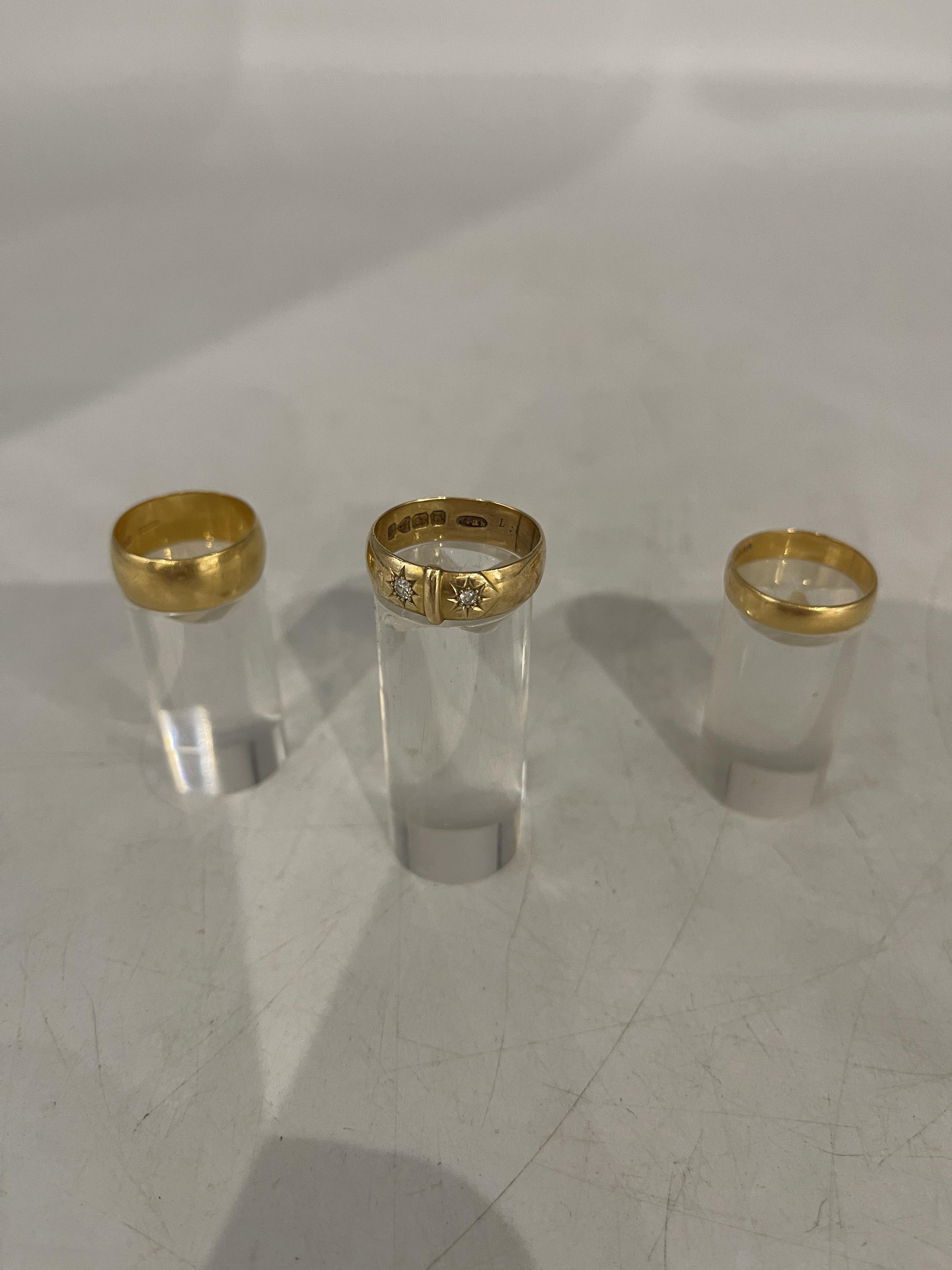 One 18ct and Two 22ct Wedding Bands.