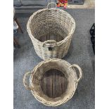 Two Large Vintage Wicker Baskets / Garden Rooms.