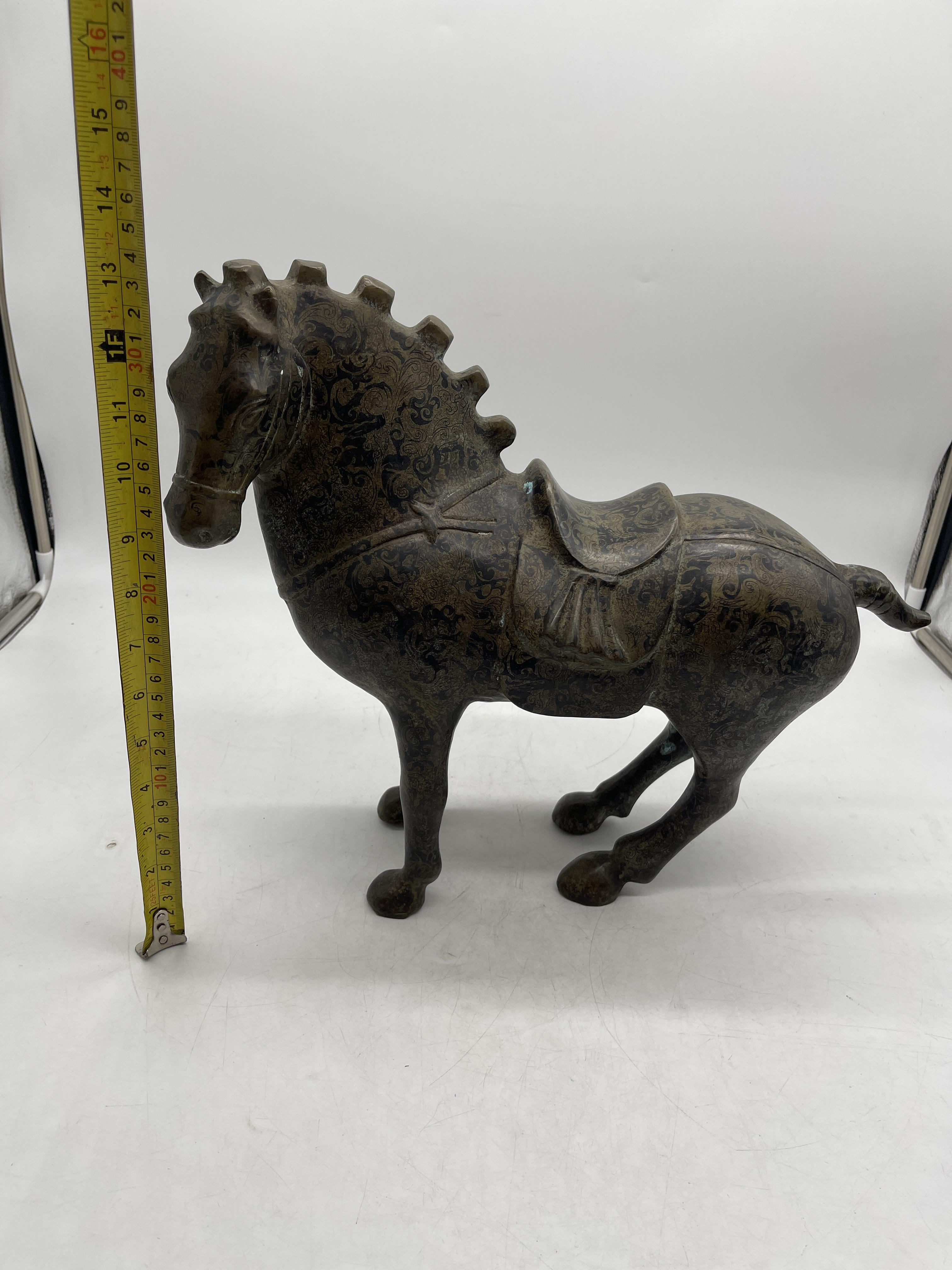 Oriental Chinese Bronze Horse Sculpture - Marked t - Image 26 of 49