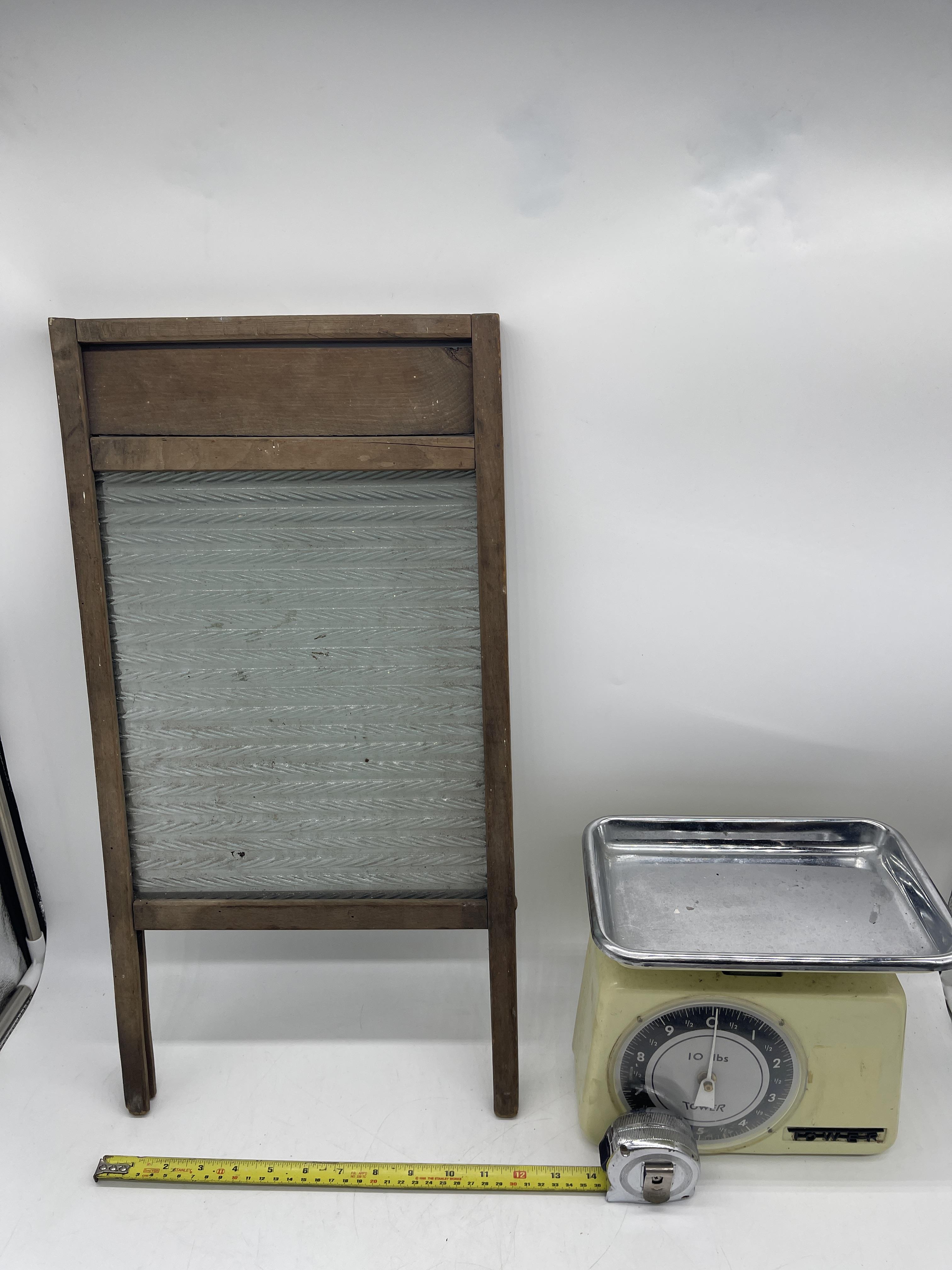 Vintage Washboard along with Vintage Tower Scales. - Image 6 of 7