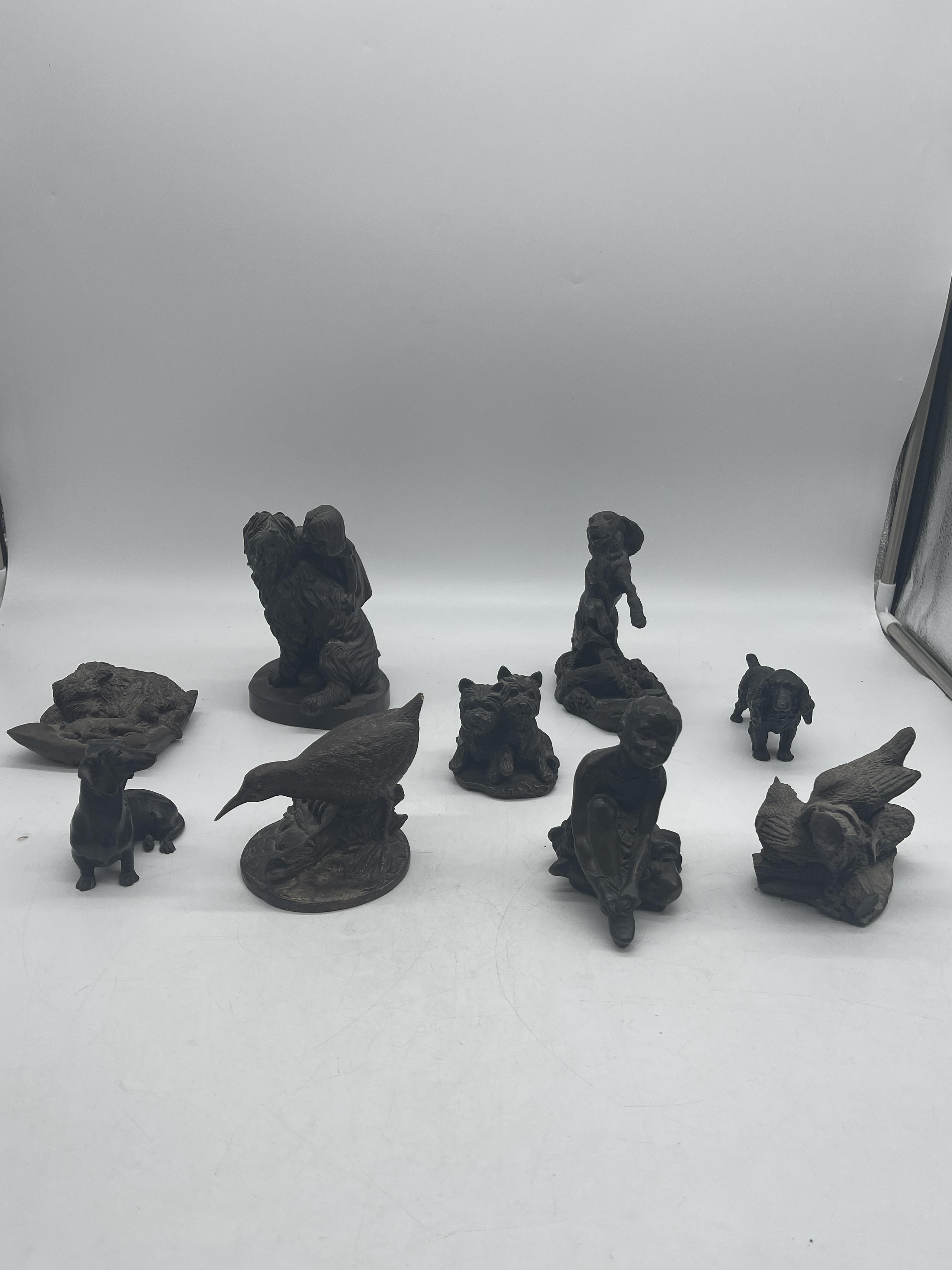 Collection of Resin Bronze Effect Figures along wi