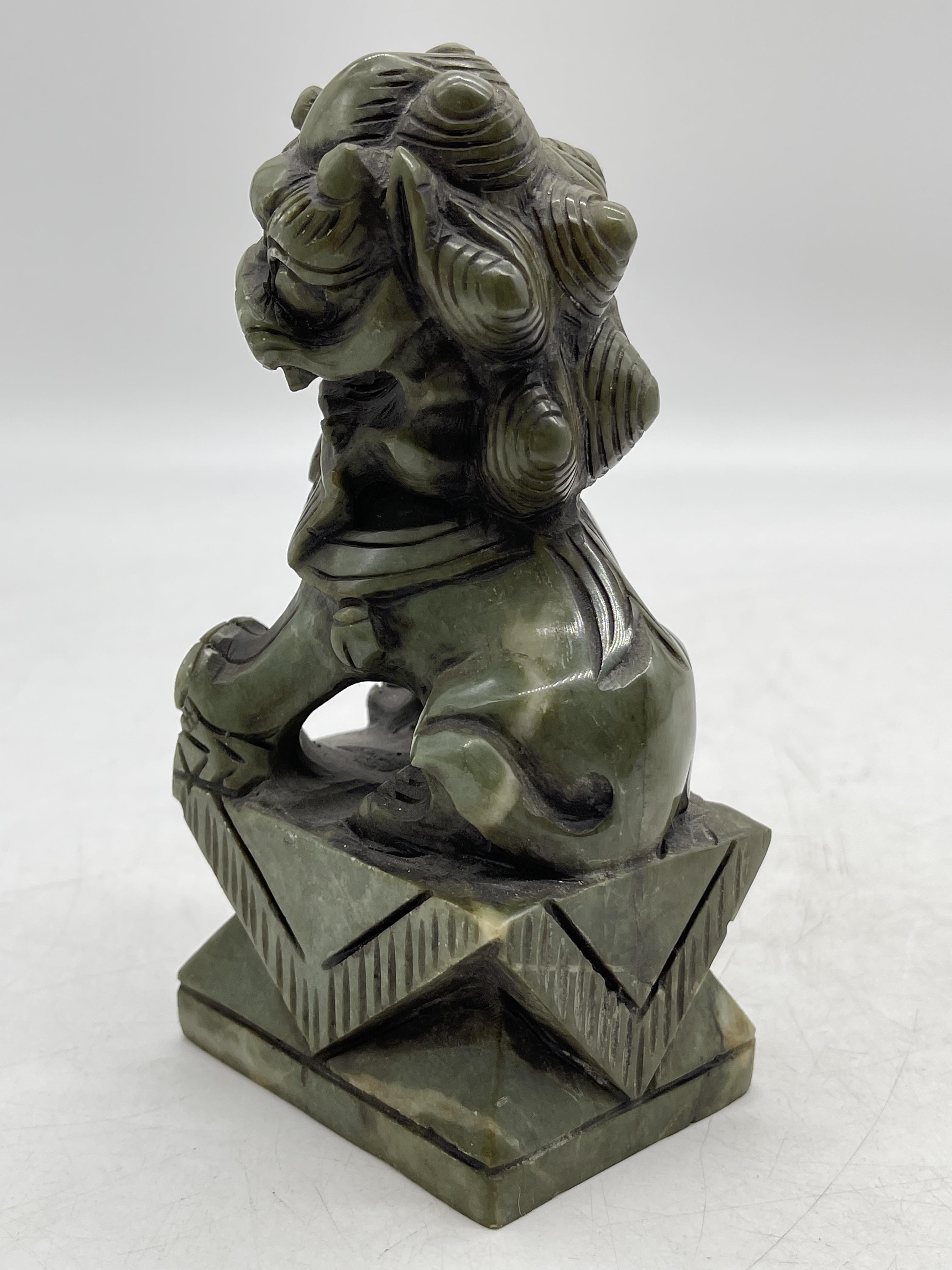 Pair of Oriental Chinese Carved Jade Foo Dog Figur - Image 20 of 24