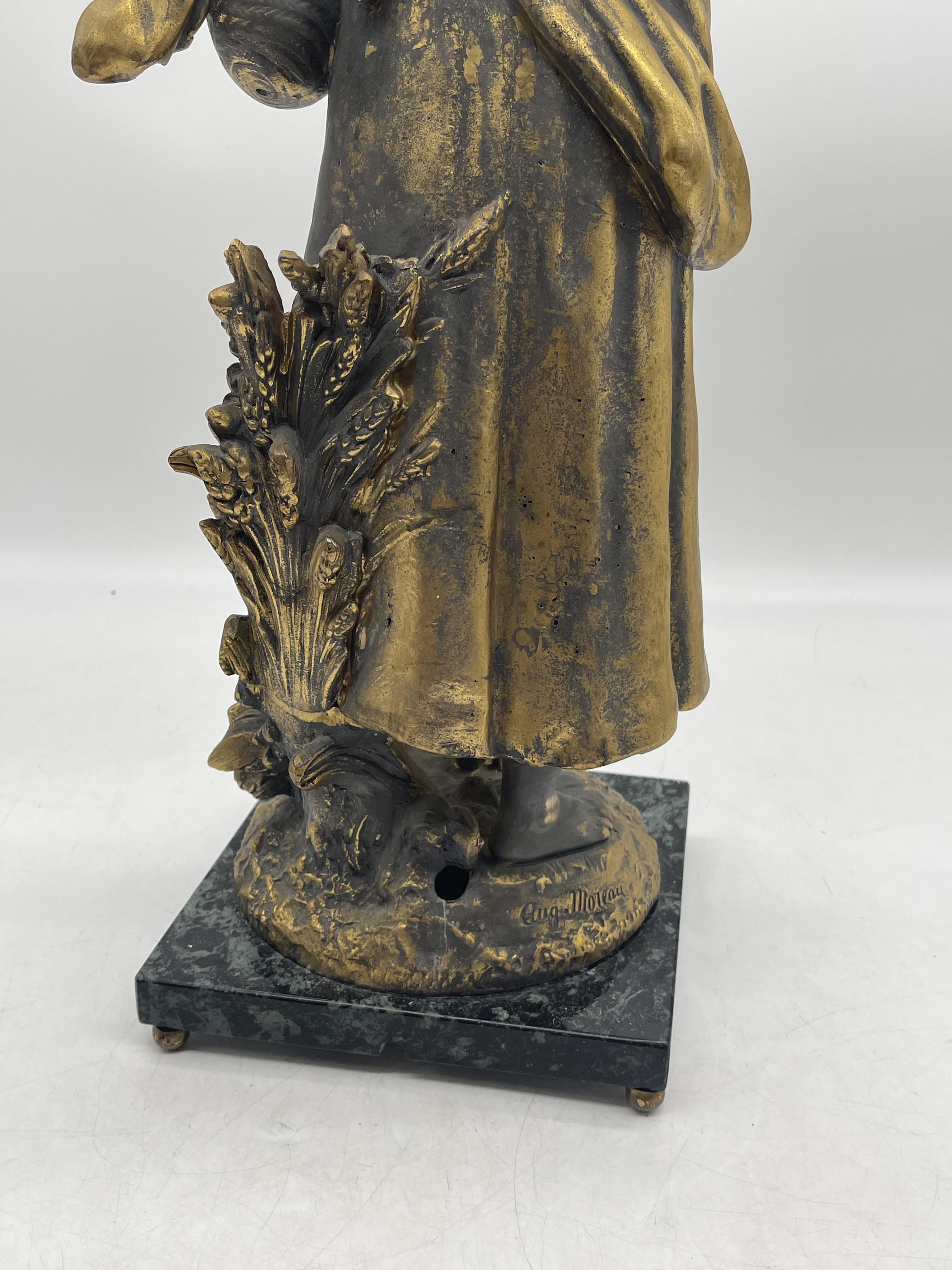 Spelter Figure of a Woman on Marble Base, signed M - Image 19 of 22