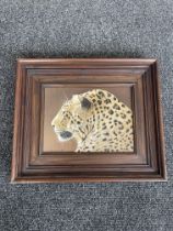 Signed and Framed Oil On Panel - Leopard - by Coli