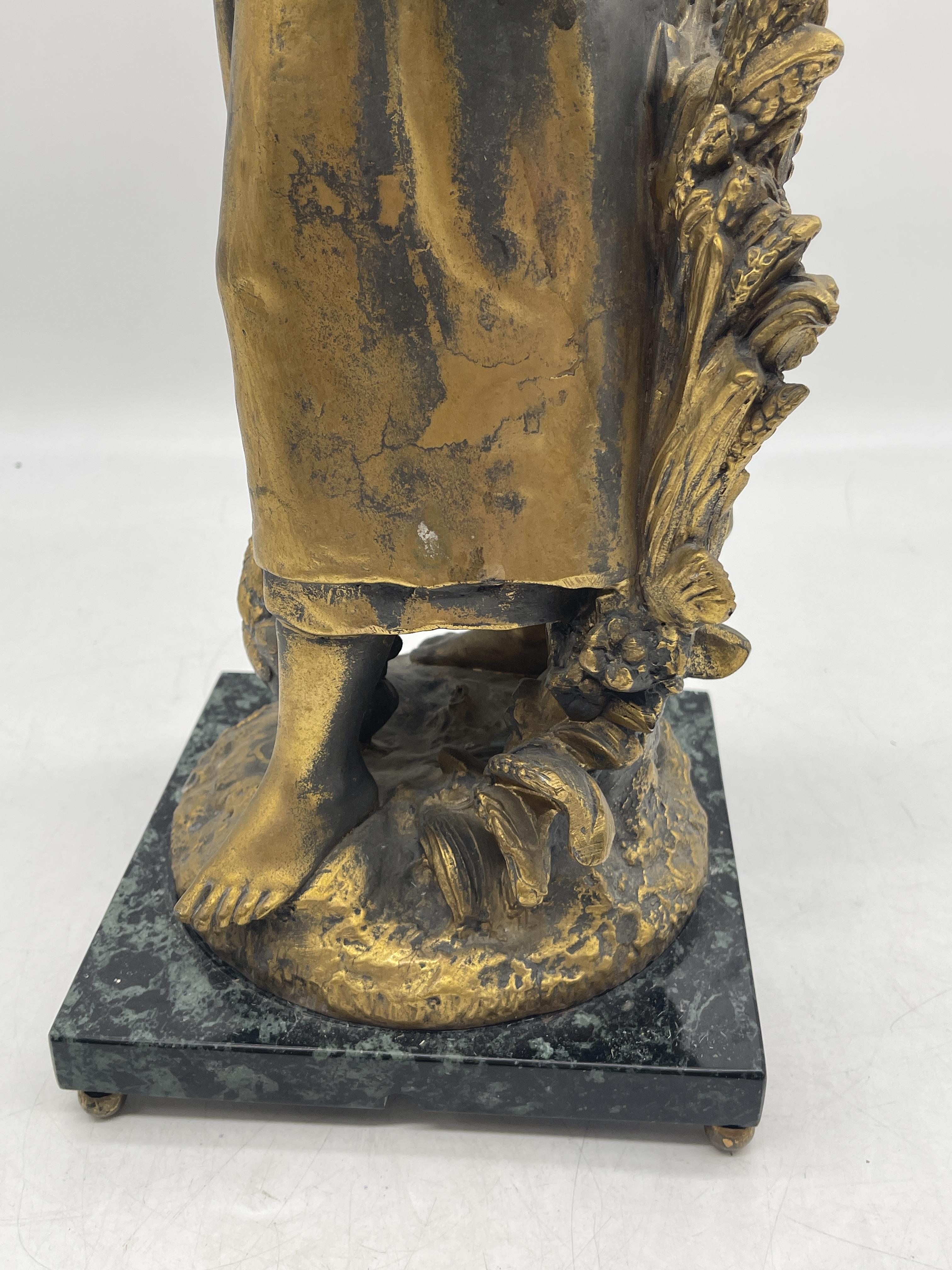 Spelter Figure of a Woman on Marble Base, signed M - Image 15 of 22