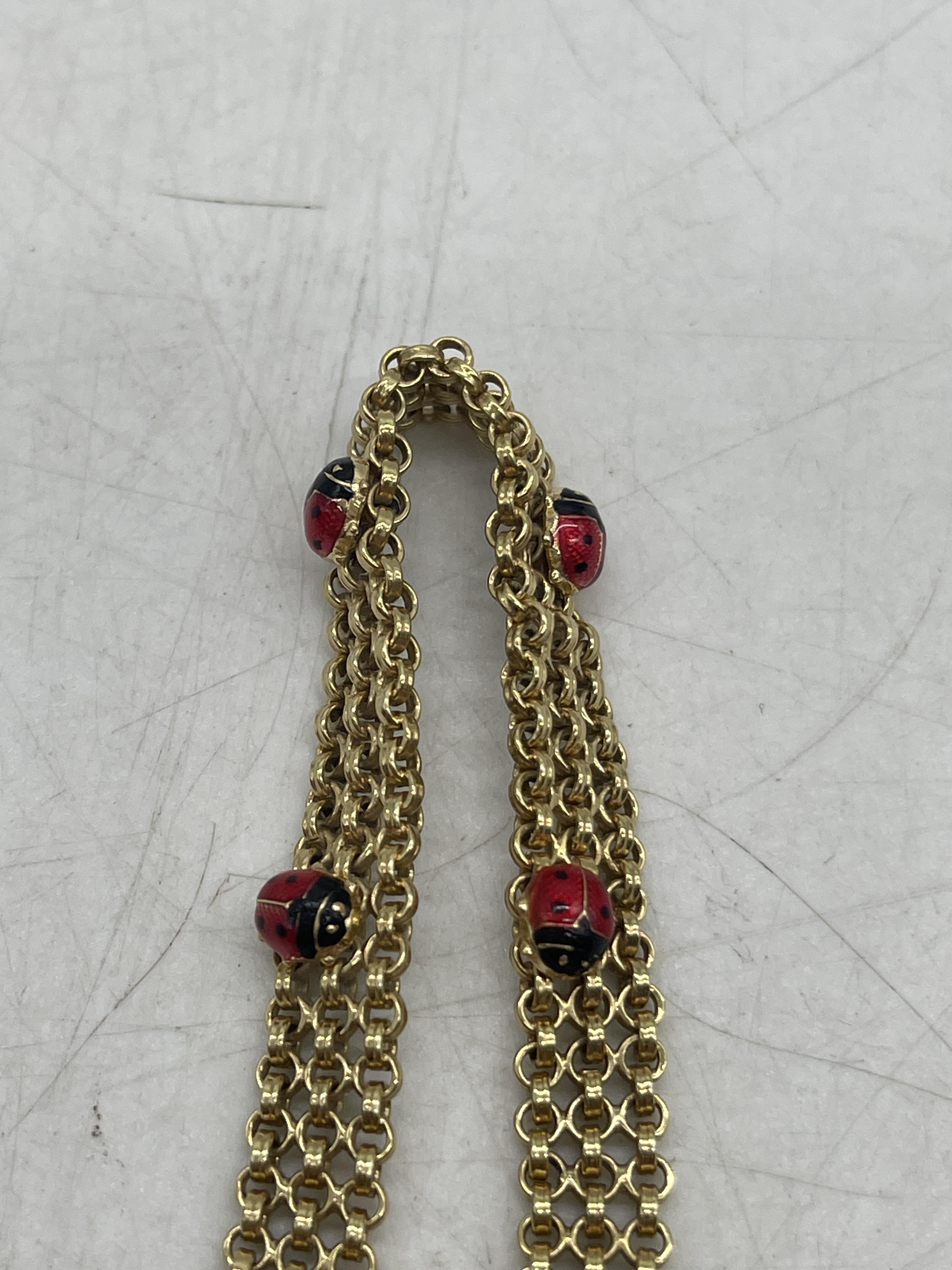 9ct Gold Ladybug Bracelet. - Image 3 of 6