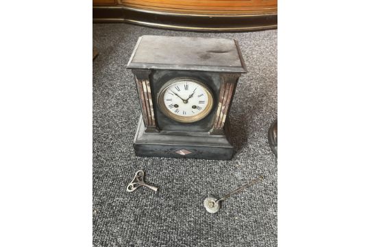 Black Marble Mantel Clock along with Large West Ge - Image 2 of 9