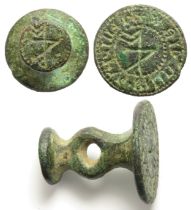 Medieval double-ended seal matrix. +S'PHILIPPVS BILINDIE* / Seal of Phillip Bilindie. 26mm x 25mm