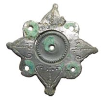 Roman silvered plate brooch. Circa 1st century CE. Copper-alloy, 32mm, 3.3g. A lozenge-shaped brooch