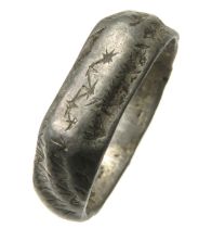 Medieval silver-gilt iconographic style ring c. 15th century. Originally found in Suffolk,