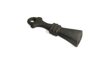 Medieval Lyre Peg Key. Copper-alloy, 14.82g. 50 mm. Circa 14tth cenrtury CE. Formed of a square