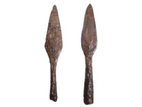 Anglo Saxon Arrow Heads. Circa 6th-7th century AD. Iron, 69.08g. 163mm. Socketed shafts with slender