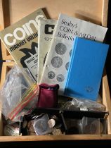 Collectors Lot: To include an accumulation of coins, stamps and medals as well as some literature