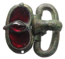 Merovingian Buckle and Plate. Circa 6th century AD. 32.90g. 42mm. An exceptional example formed of