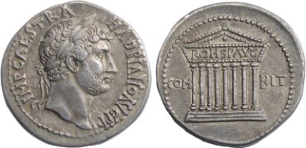 BITHYNIA, Koinon of Bithynia. Hadrian. 117-138 AD. Silver Cistophorus, 27mm. 10.86g. Nicomedia mint.